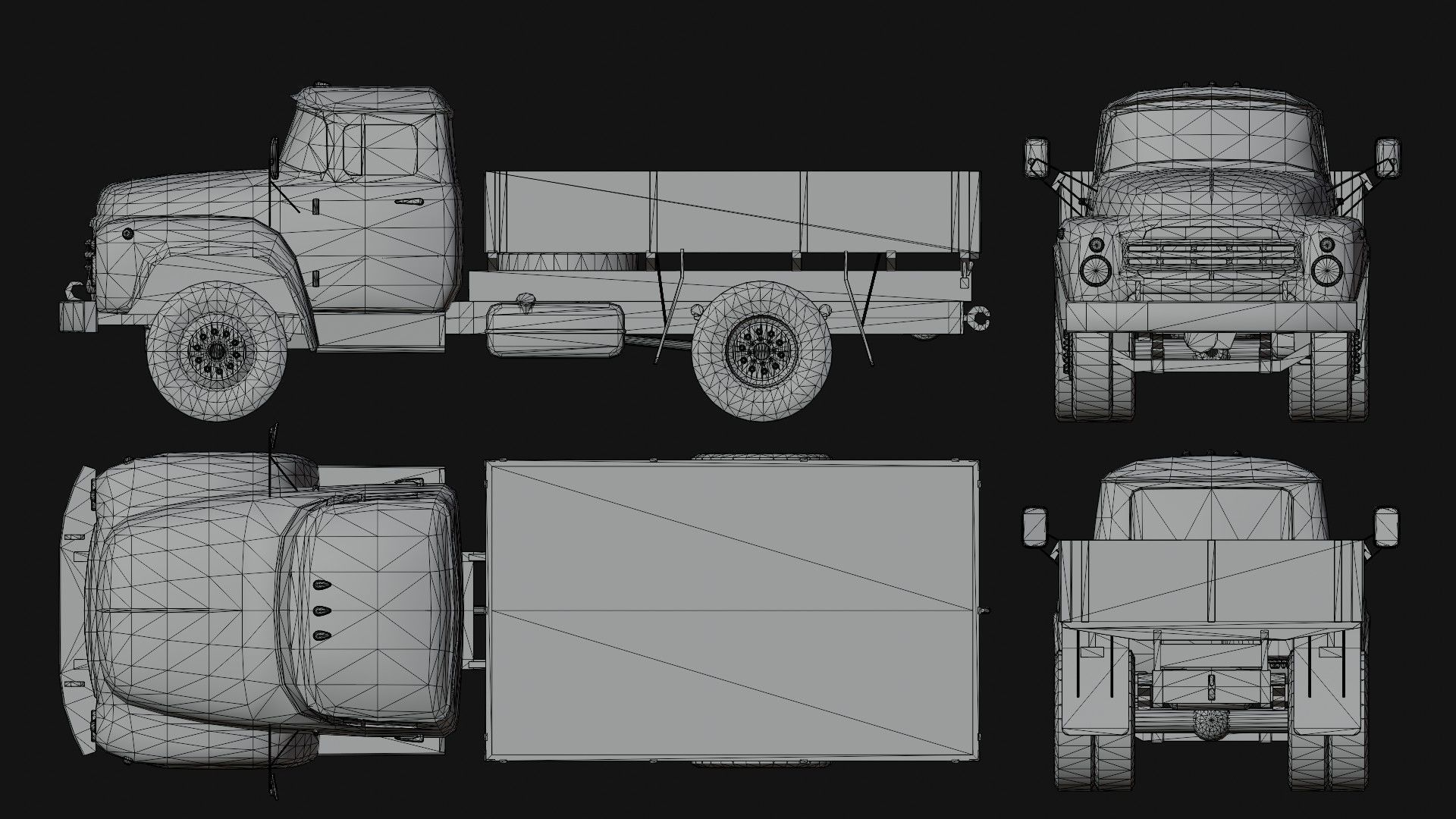 Soviet Truck Low-poly 3D model_3