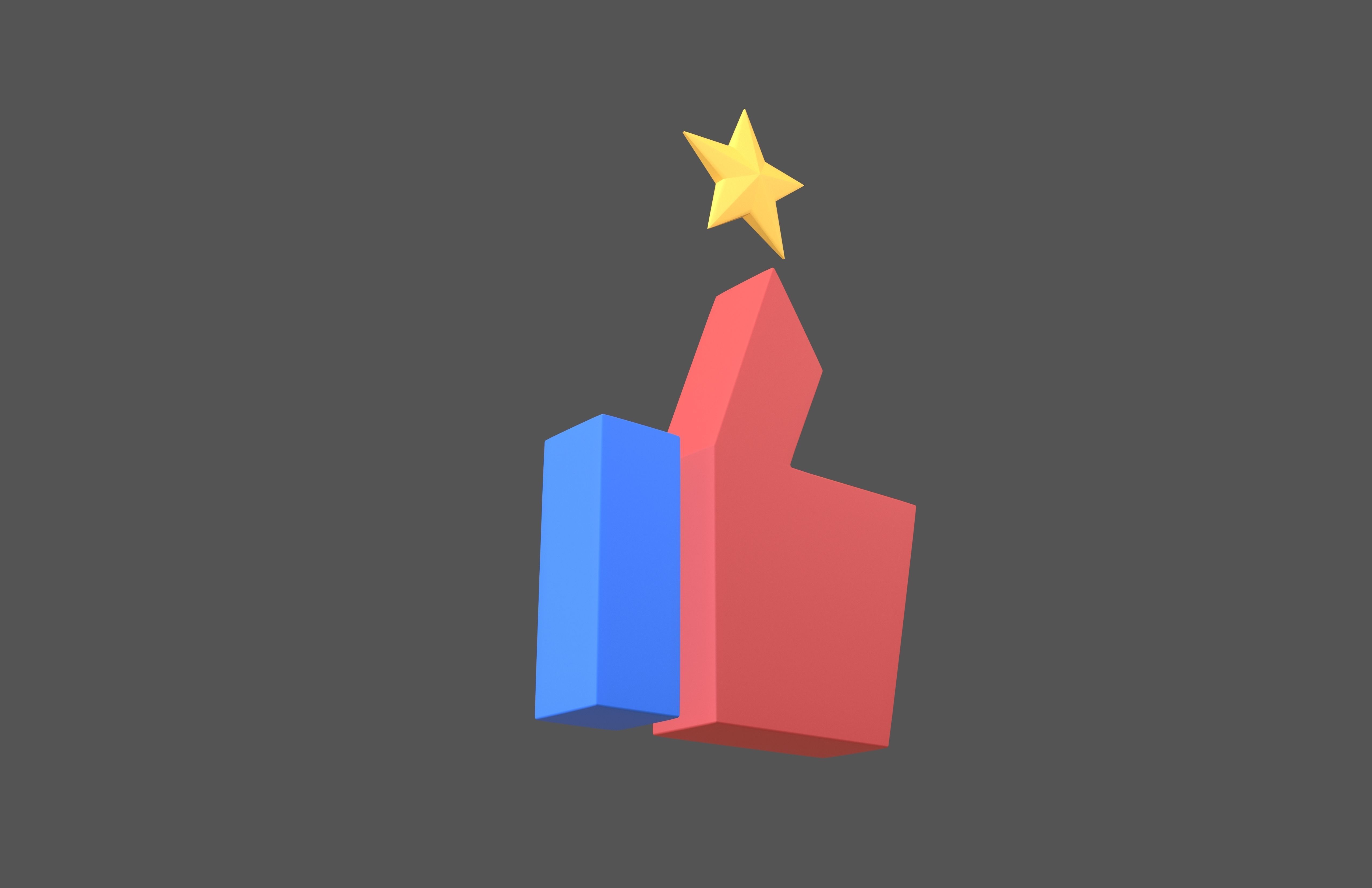 Rating Icon v2 003 Low-poly 3D model_3