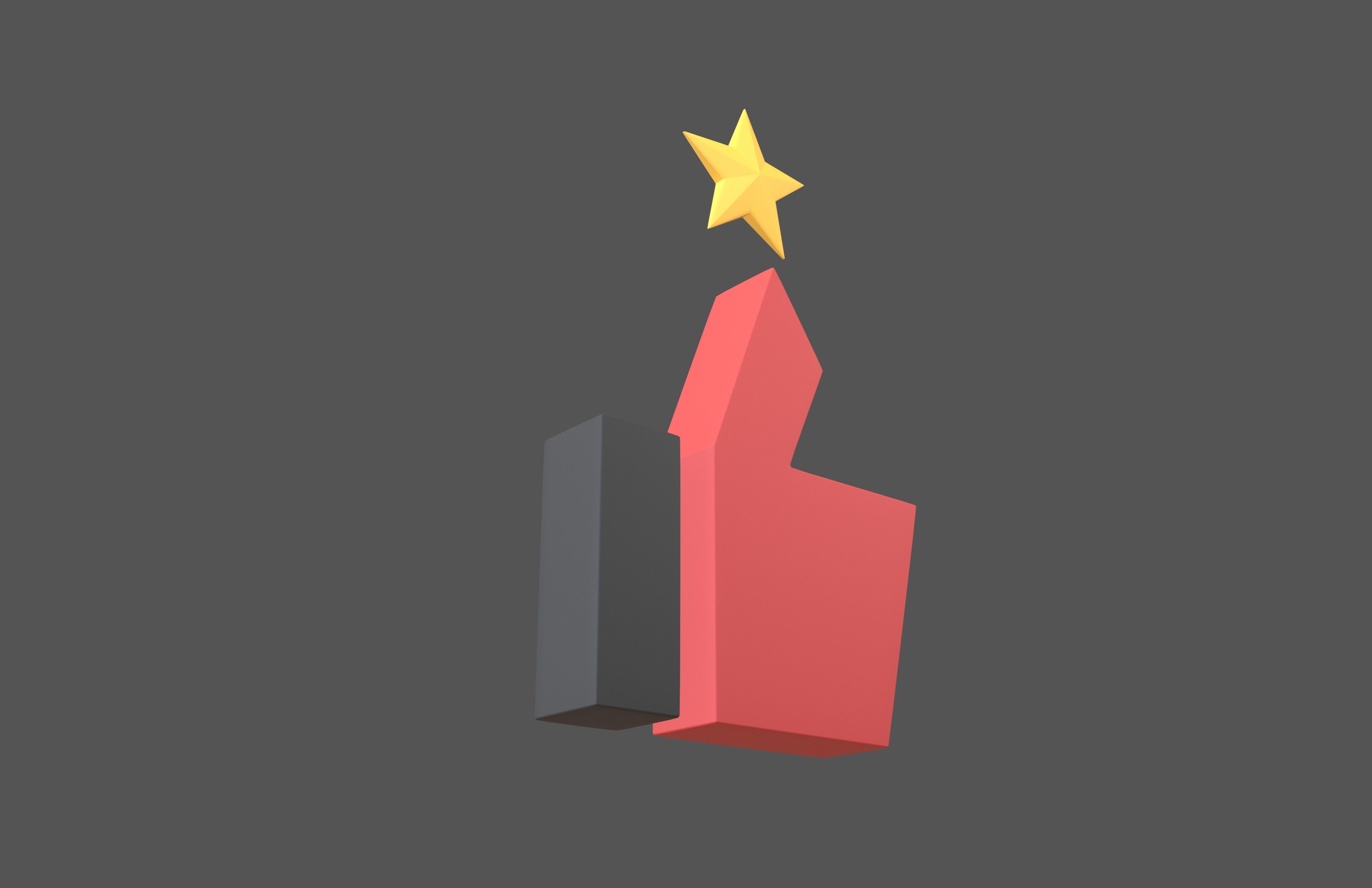 Rating Icon v2 004 Low-poly 3D model_2