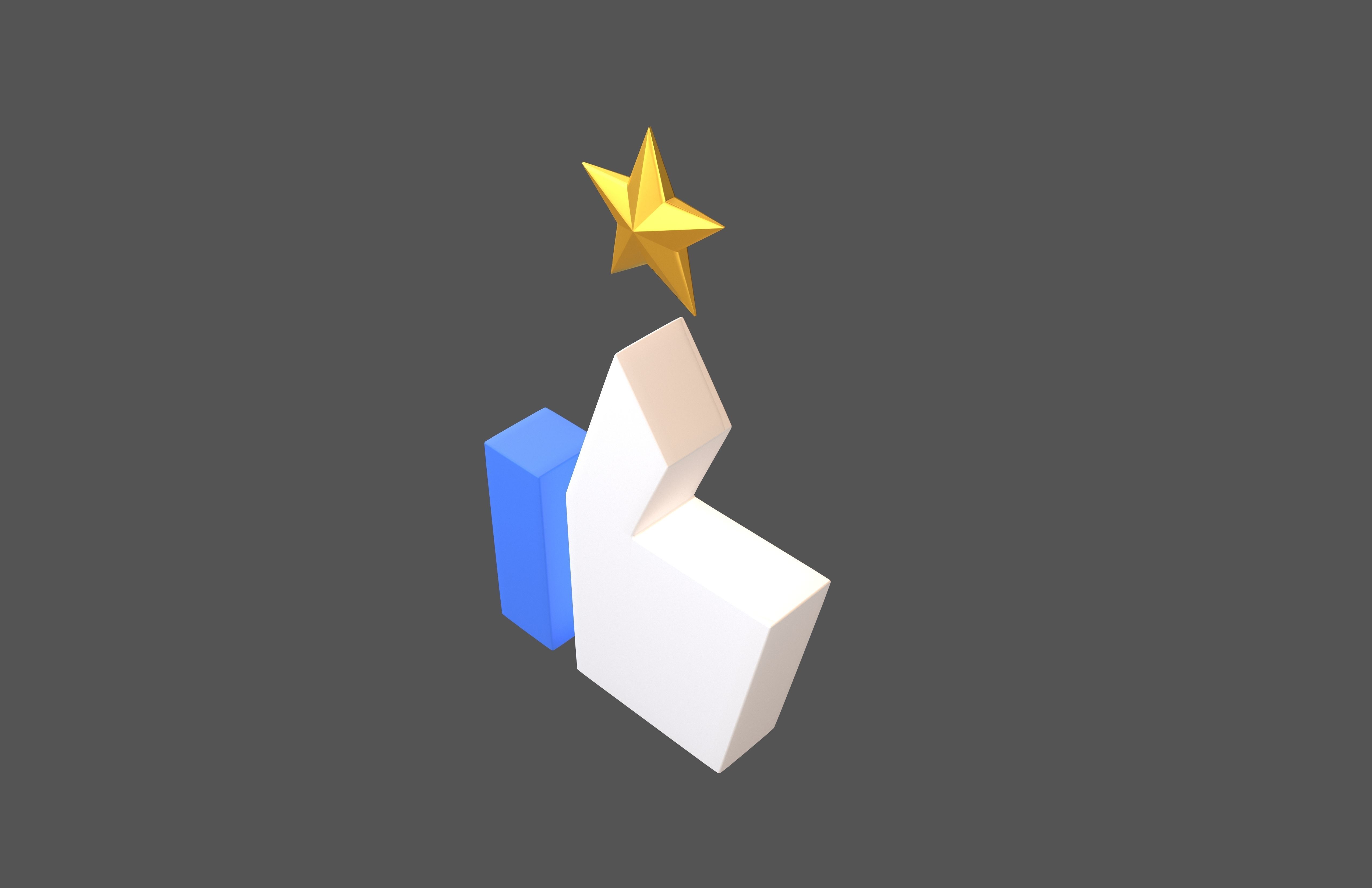Rating Icon v2 005 Low-poly 3D model_2