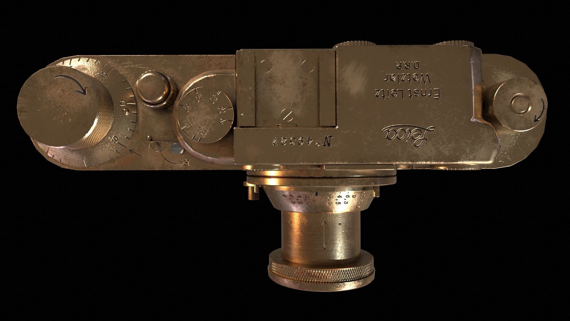 Leica Luxus II 1932 - Game Ready  Low-poly 3D model_8