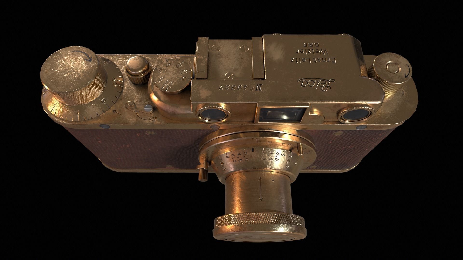 Leica Luxus II 1932 - Game Ready  Low-poly 3D model_6