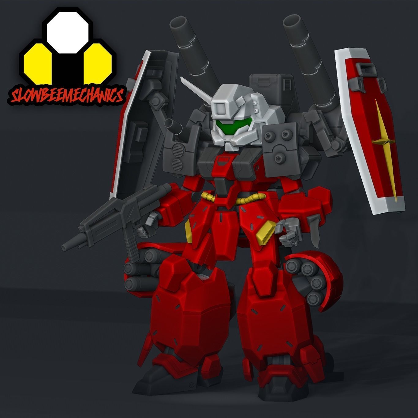 SD Gustav Karl B Style plus Cannon type and Centurion Eevee 3D print model_5