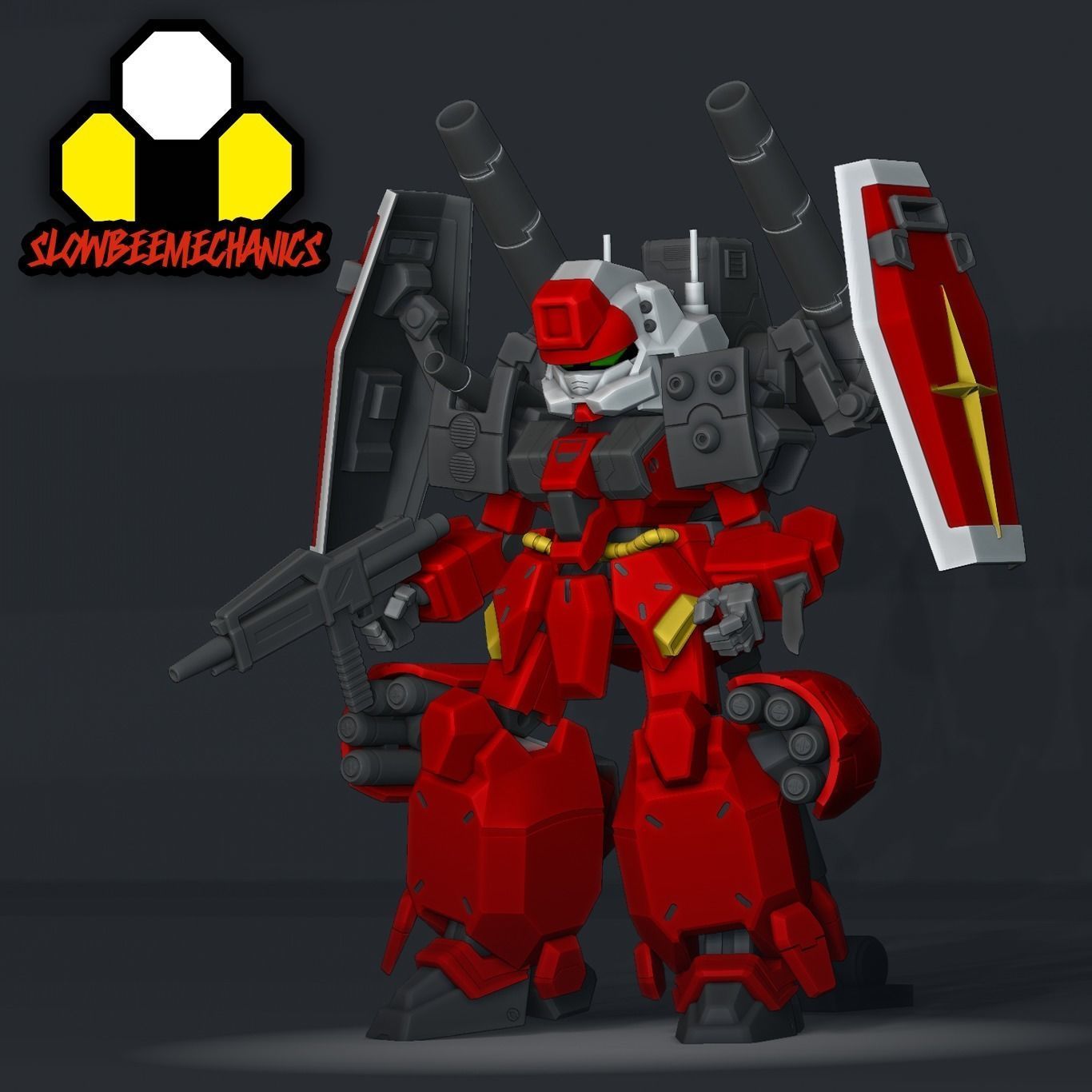 SD Gustav Karl B Style plus Cannon type and Centurion Eevee 3D print model_1