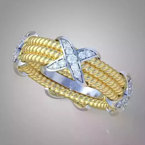 Diamond ring 0574 3D printable model15