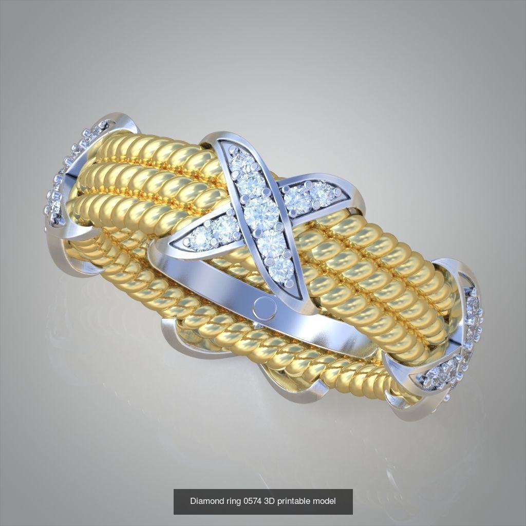 Ring and Earring  Set 3D printable model 0080 3D Model Collection_5