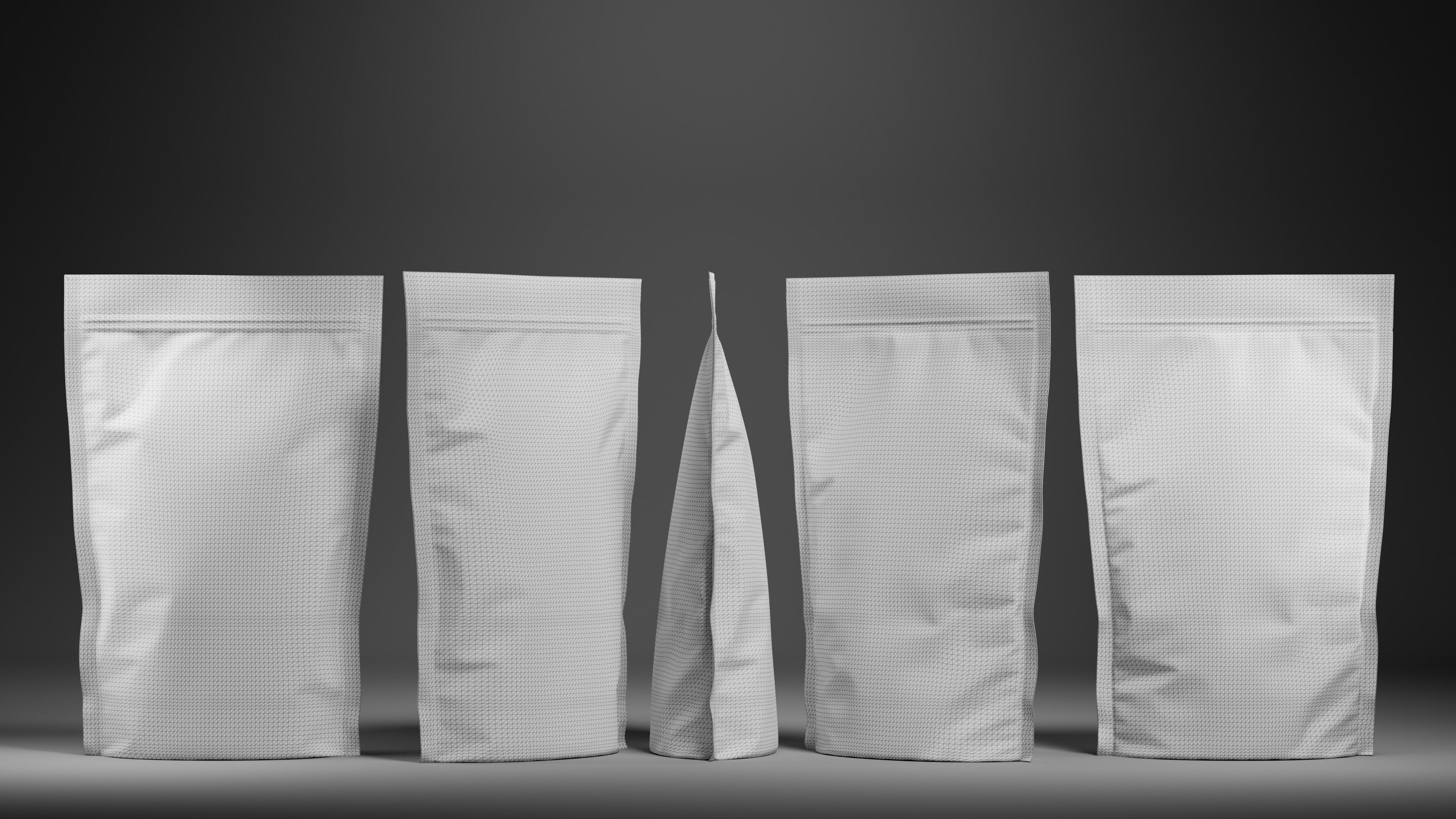 Resealable Pouch Coffee Food Bag 3D Model For Mockup 3D model_2