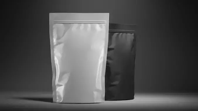 Resealable Pouch Coffee Food Bag 3D Model For Mockup