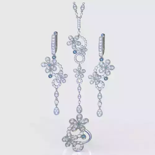  Ring Earring and Pendant Set 3D printable model 0081