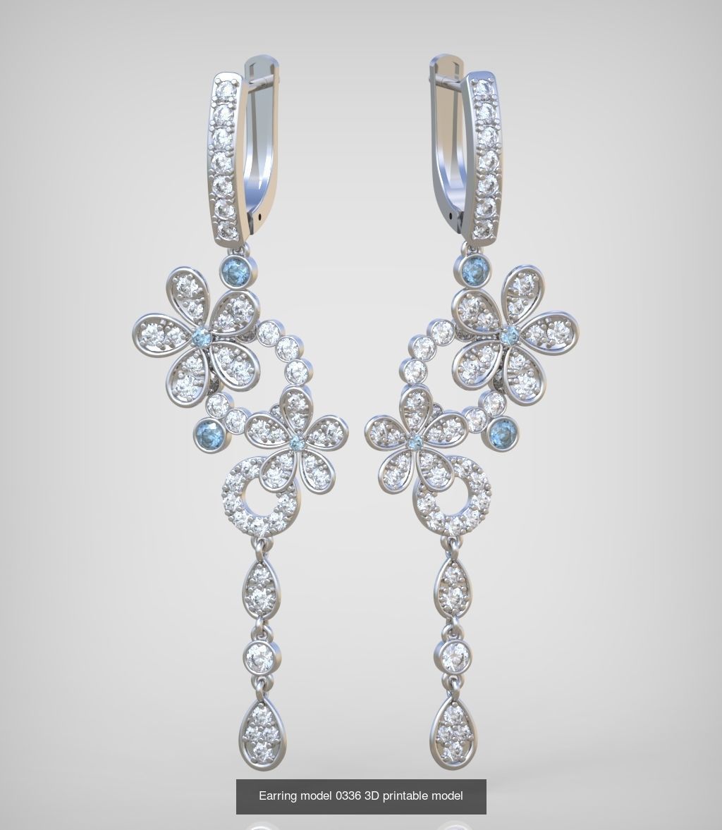  Ring Earring and Pendant Set 3D printable model 0081 3D Model Collection_4