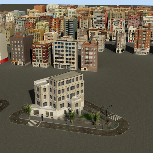 104 Buildings Collection Low-poly 3D model_2