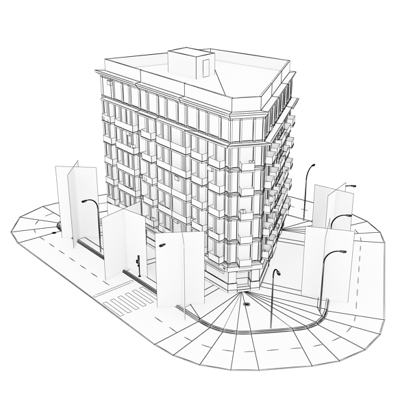 104 Buildings Collection Low-poly 3D model_26