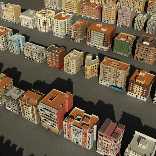 104 Buildings Collection Low-poly 3D model_3