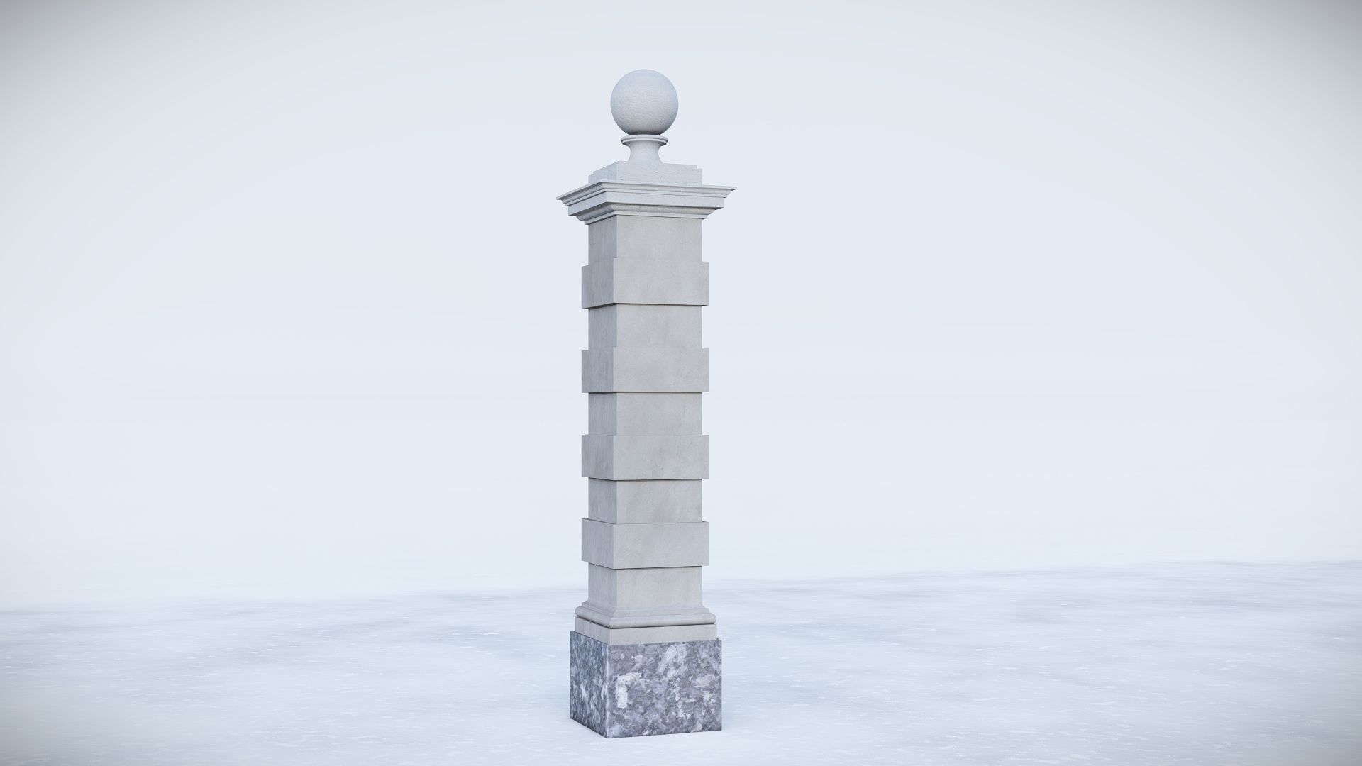 classic fence PIERS FOR GATES 3D model_4