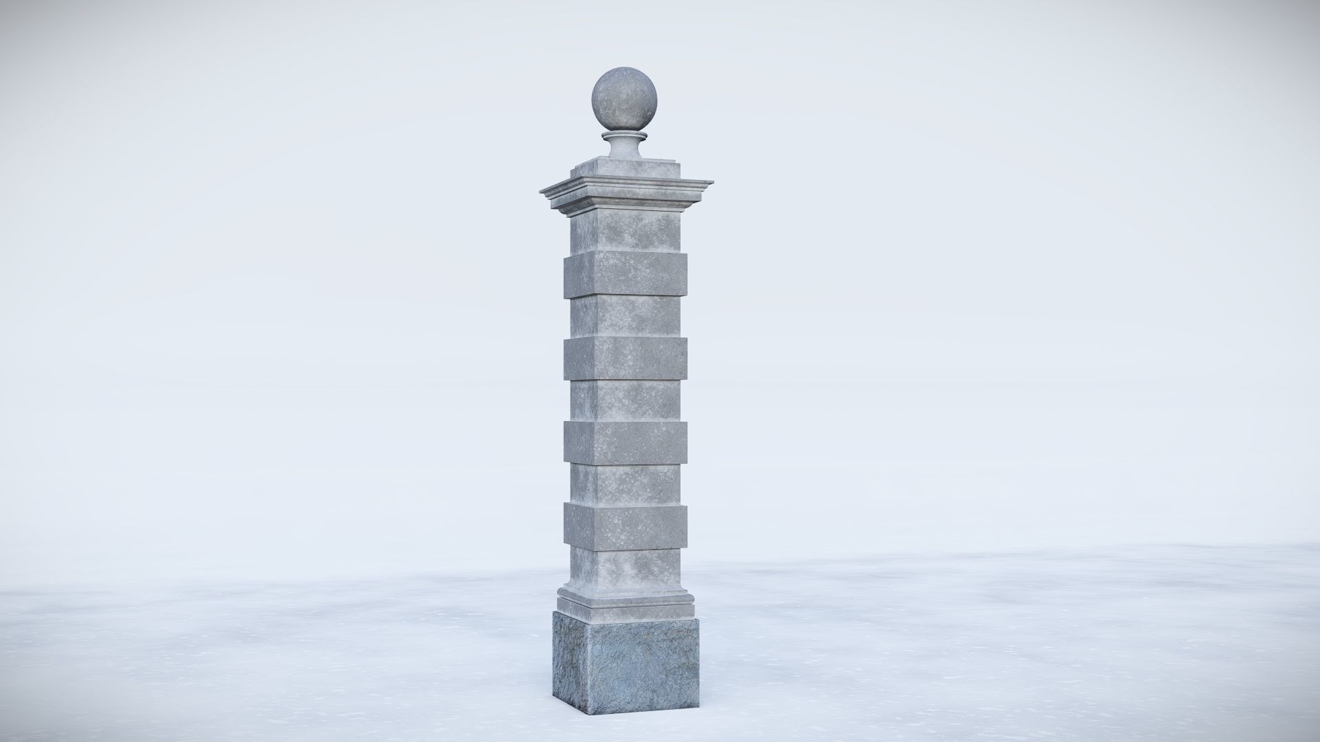 classic fence PIERS FOR GATES 3D model_1