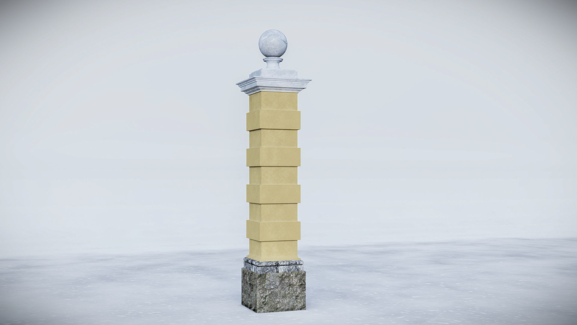 classic fence PIERS FOR GATES 3D model_7