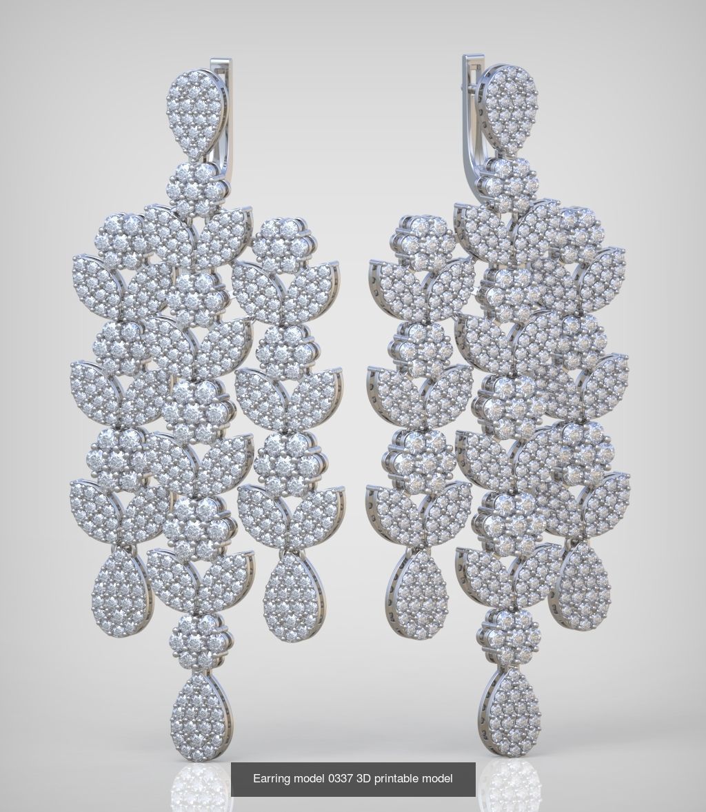 Ring Bracelet and Earring Set 3D printable model 0082 3D Model Collection_4