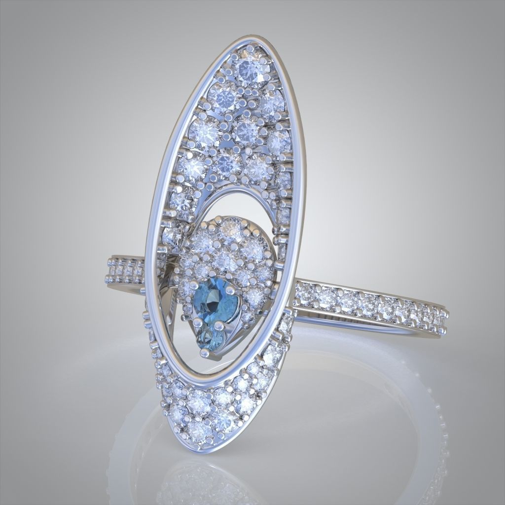 Diamond ring 0577 3D printable model 12 3D print model_13