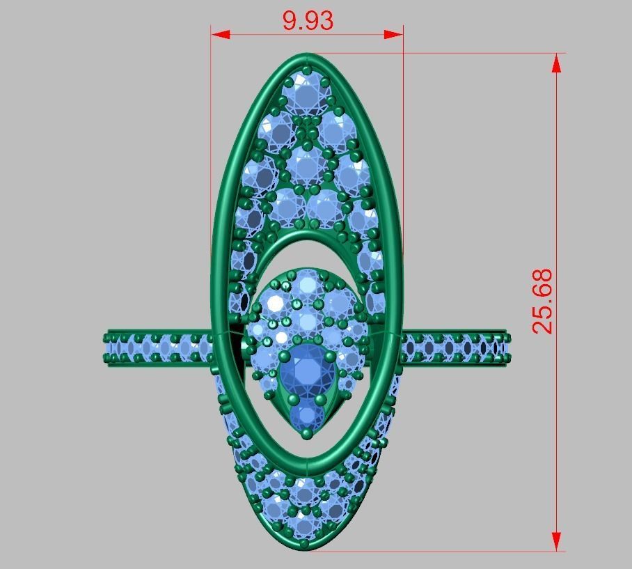 Diamond ring 0577 3D printable model 12 3D print model_16