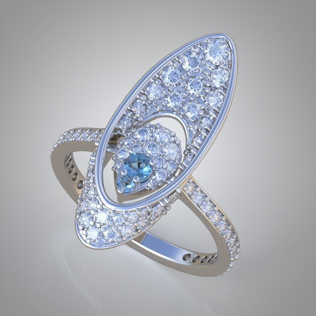Diamond ring 0577 3D printable model 12 3D print model_7