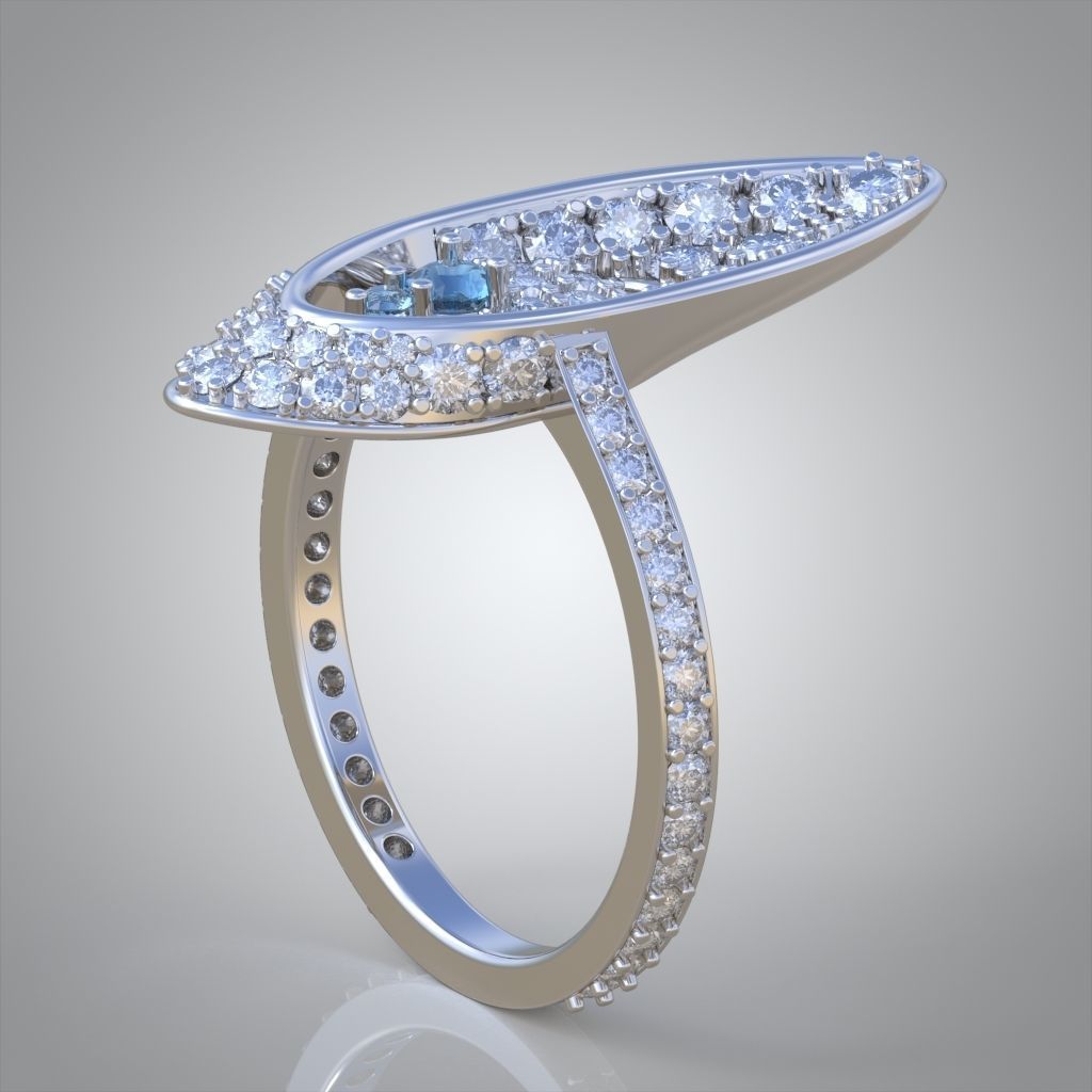 Diamond ring 0577 3D printable model 12 3D print model_8