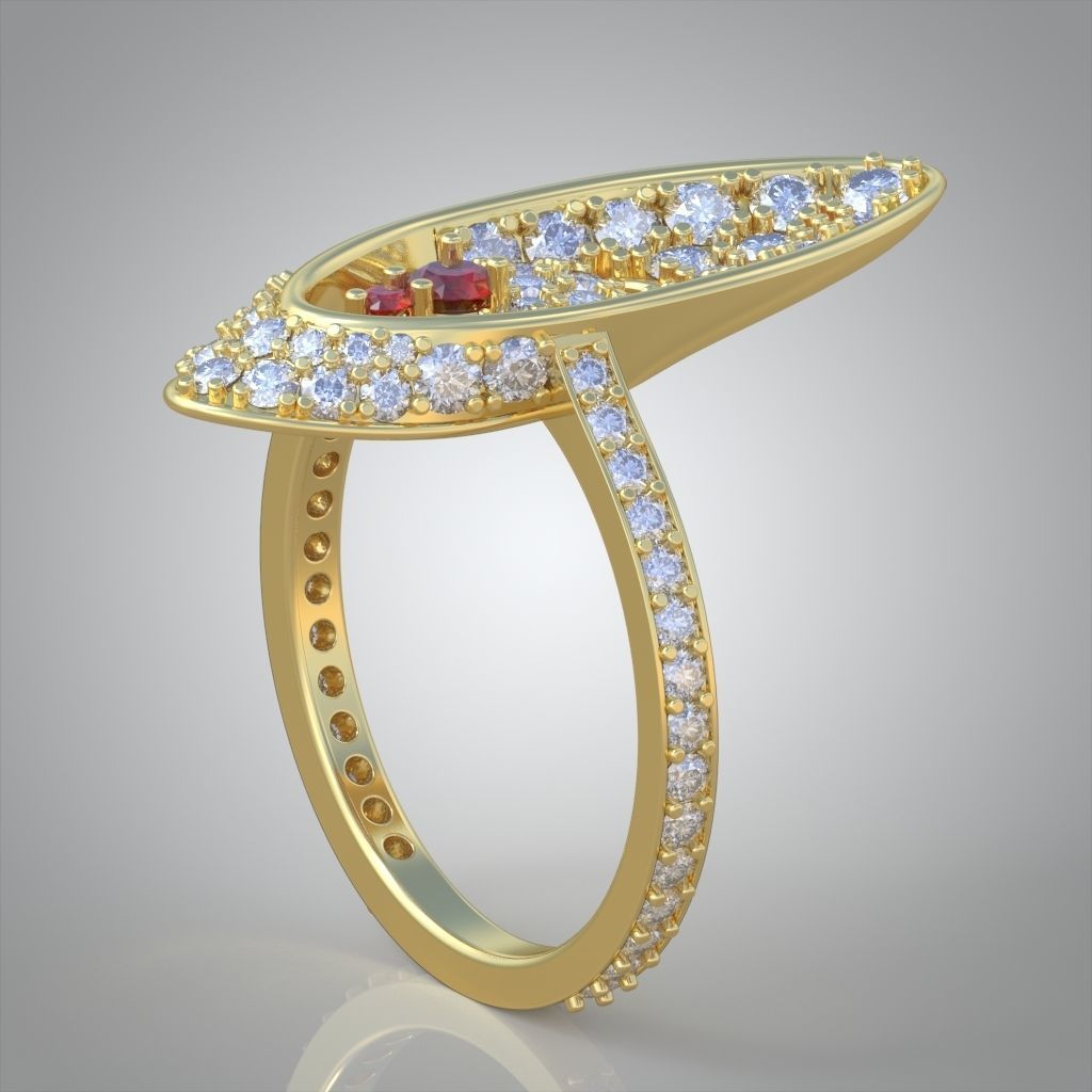 Diamond ring 0577 3D printable model 12 3D print model_9