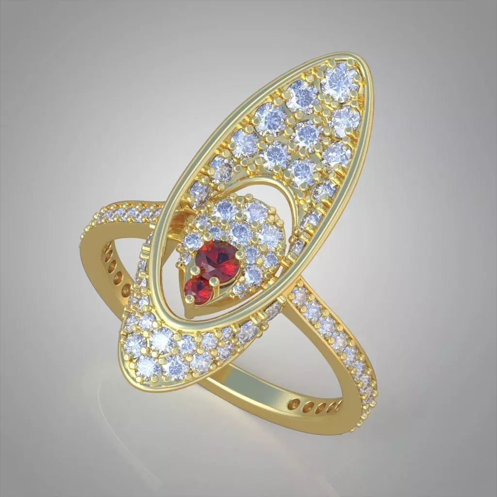 Diamond ring 0577 3D printable model 12 3D print model_0