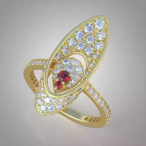 Diamond ring 0577 3D printable model 12