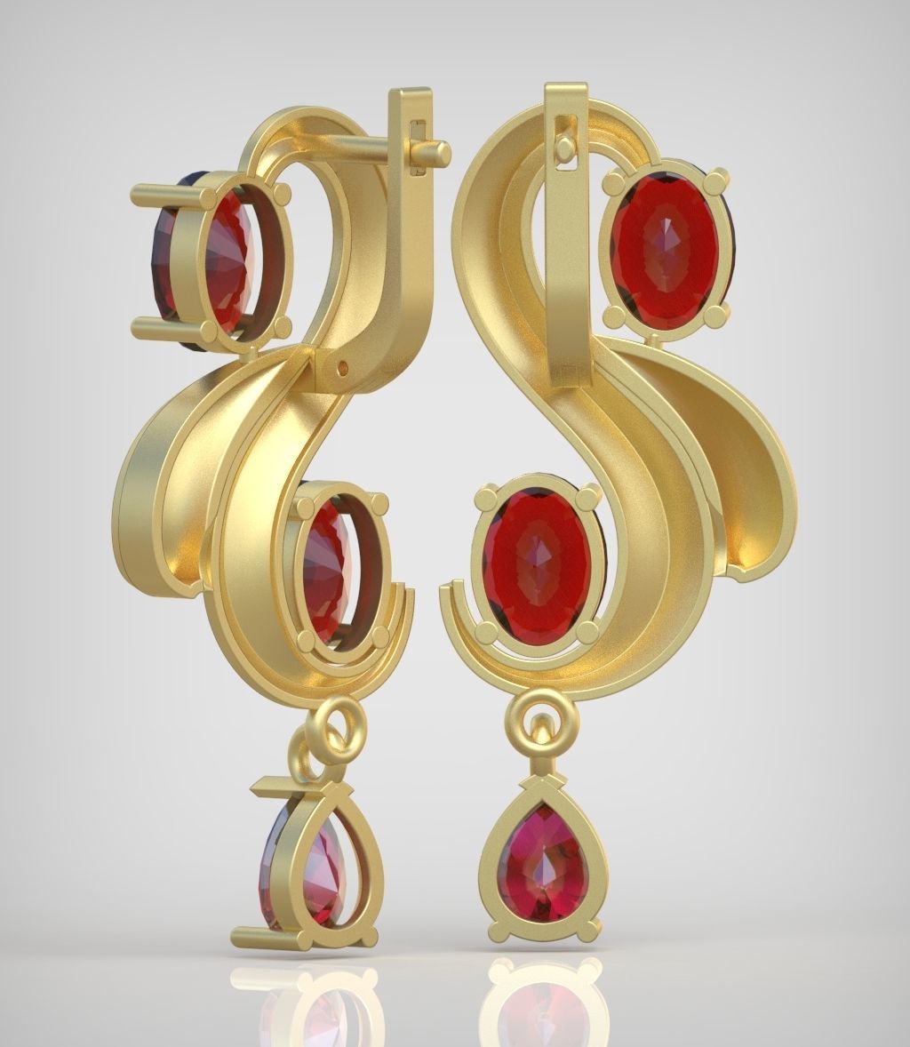 Earring model 0339 3D printable model8 3D print model_4