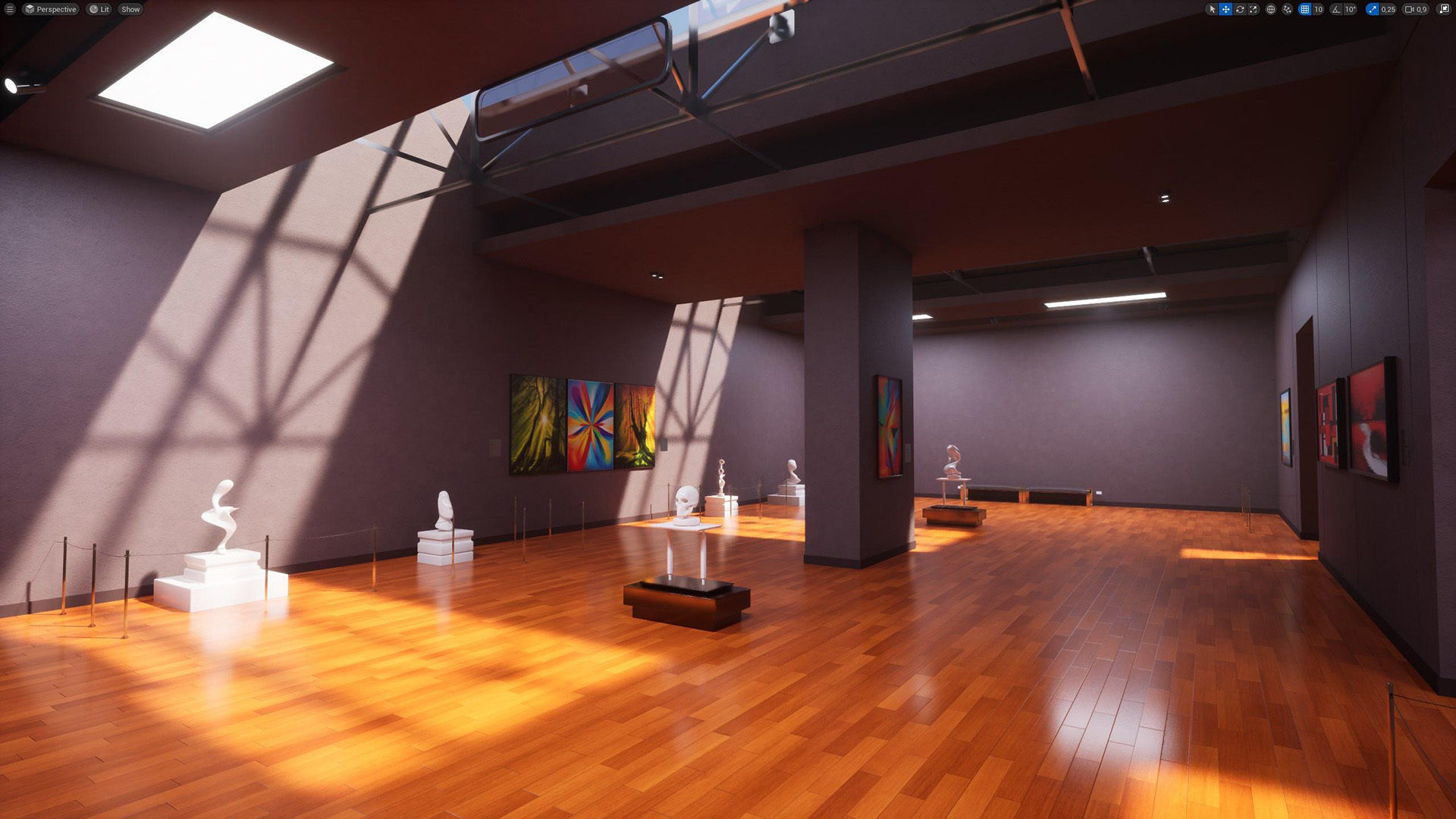 3D model Art gallery showroom interior Unreal engine project VR / AR ...