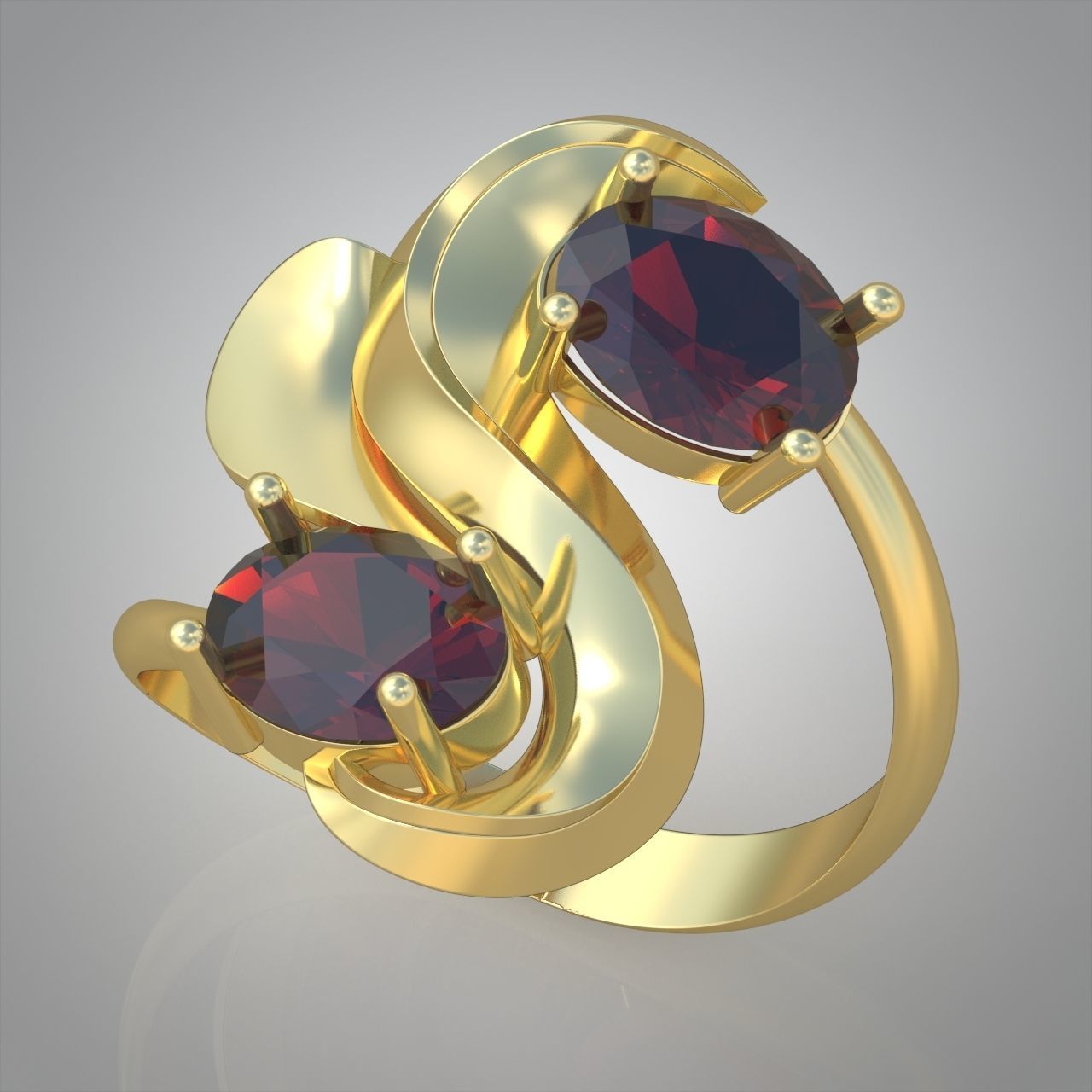 Diamond ring 0578 3D printable model 8 3D print model_1
