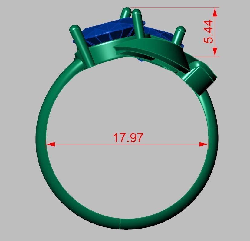 Diamond ring 0578 3D printable model 8 3D print model_12
