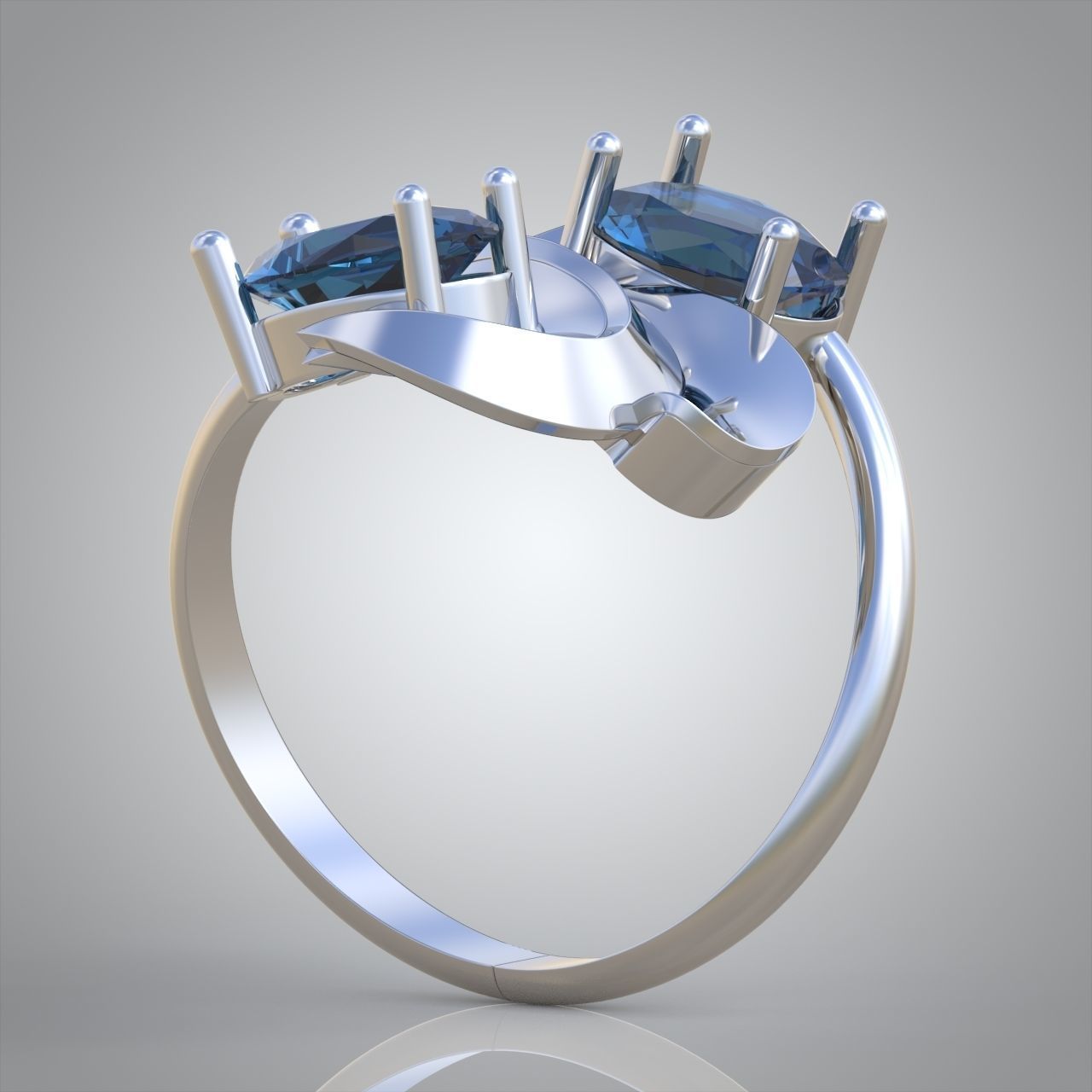Diamond ring 0578 3D printable model 8 3D print model_6