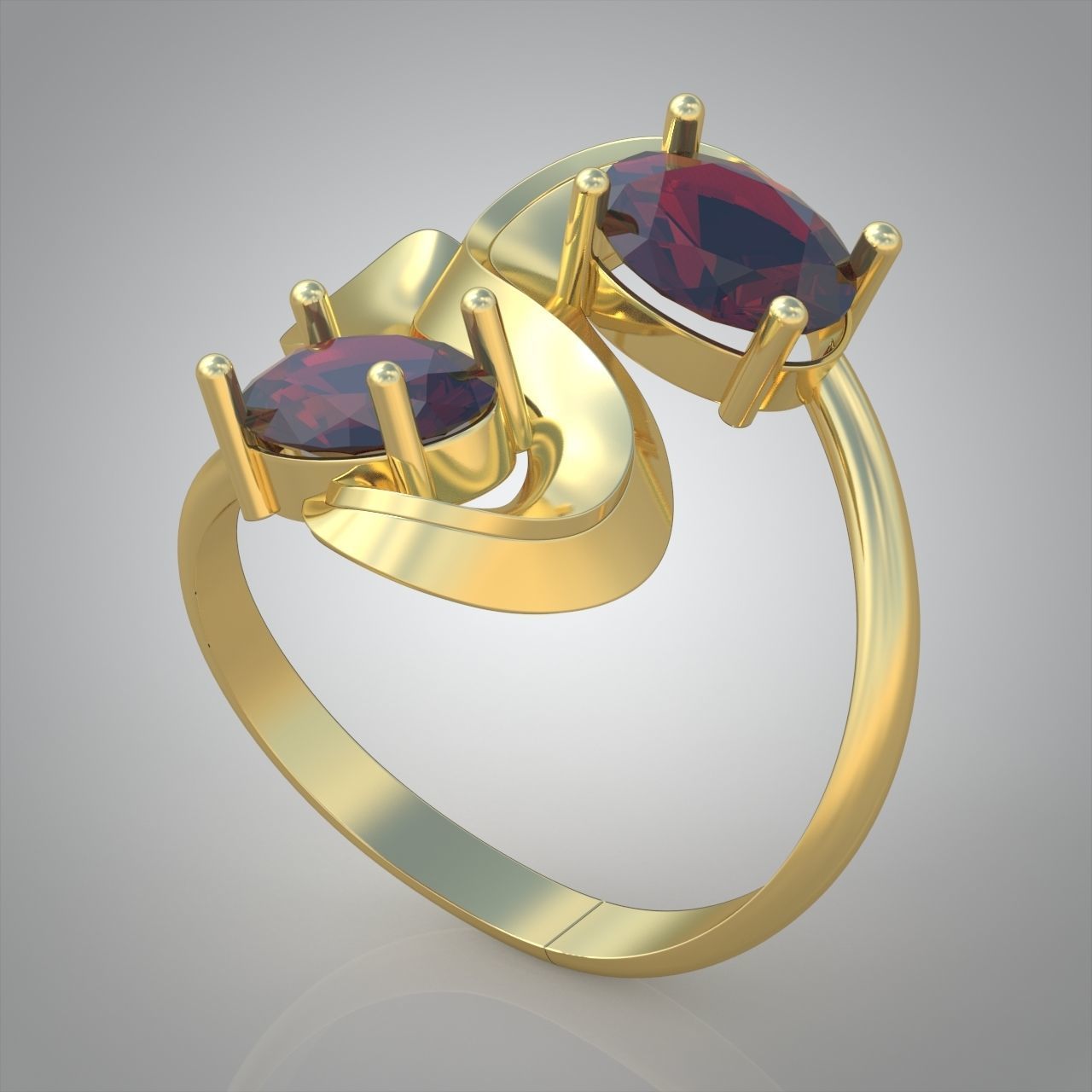 Diamond ring 0578 3D printable model 8 3D print model_4