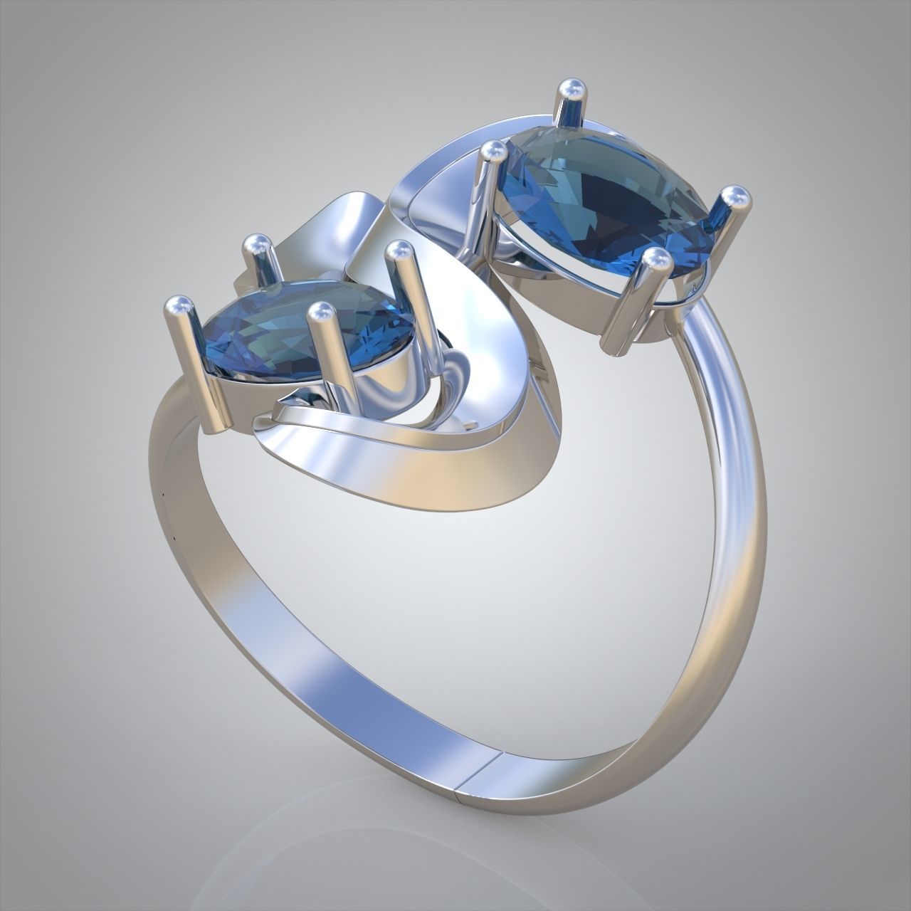 Diamond ring 0578 3D printable model 8 3D print model_3