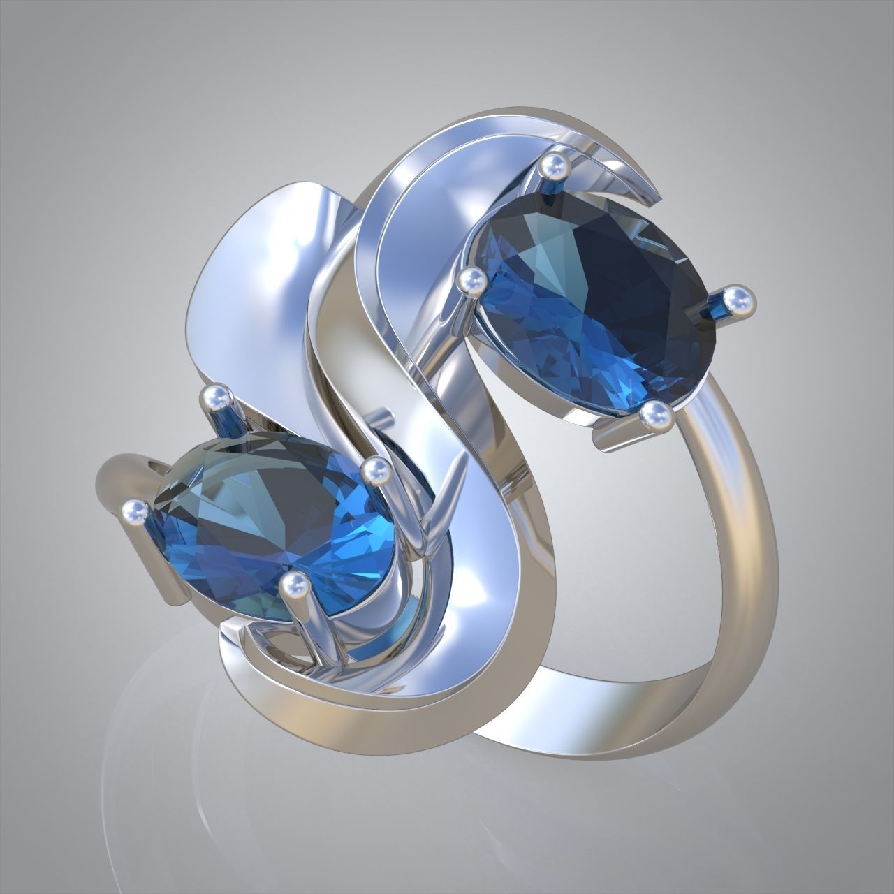 Diamond ring 0578 3D printable model 8 3D print model_2