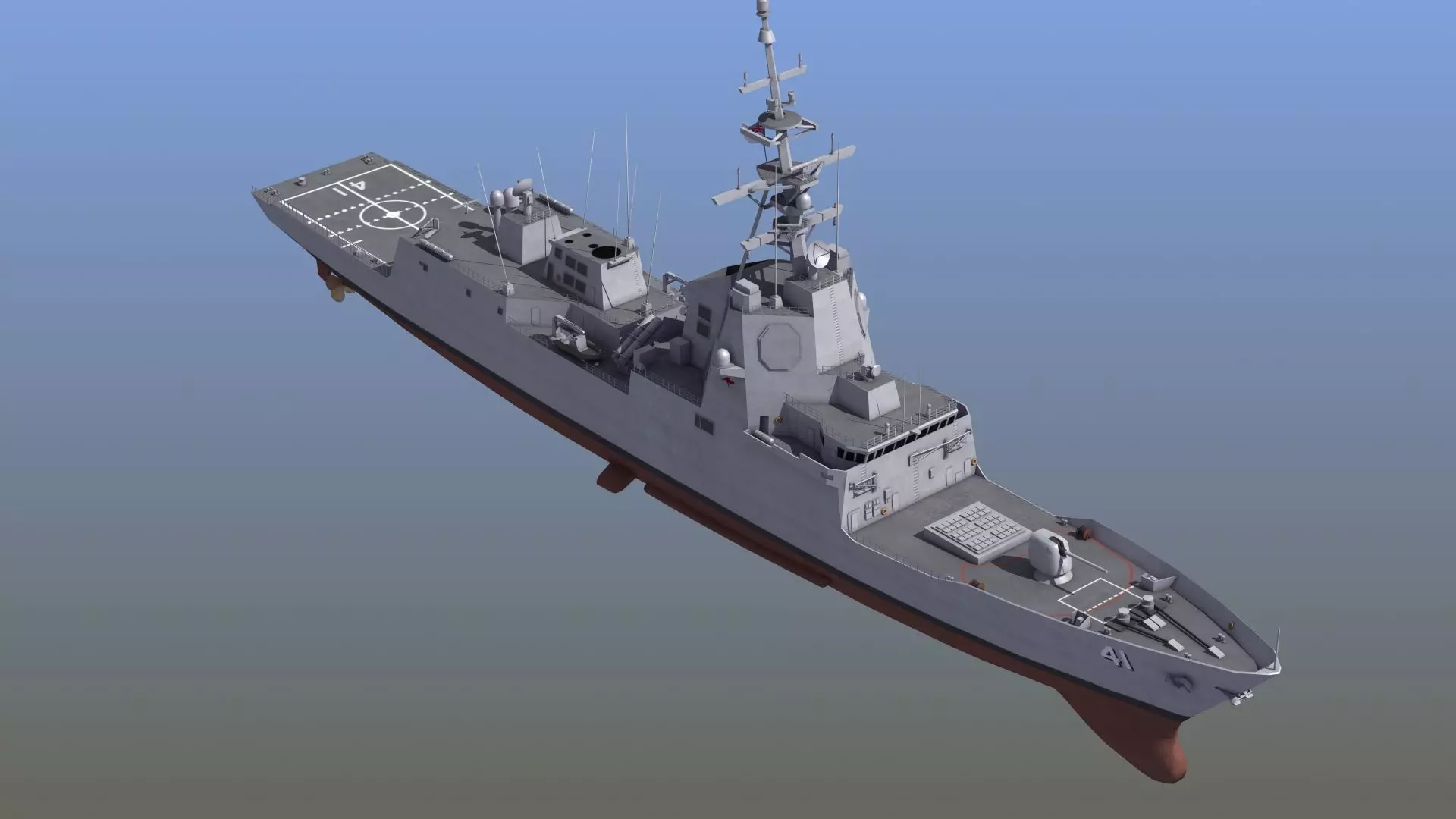 Hobart Class Destroyer D41 3D model_0