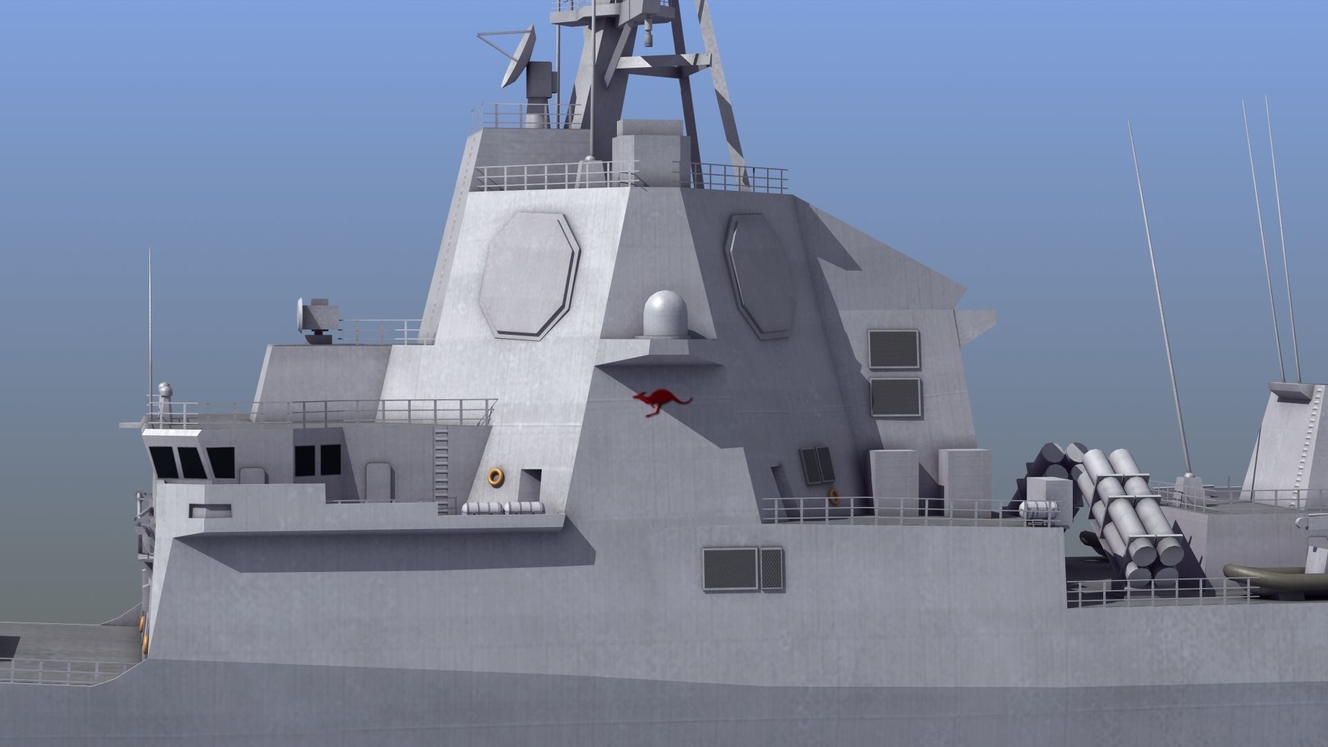 Hobart Class Destroyer D41 3D model_6