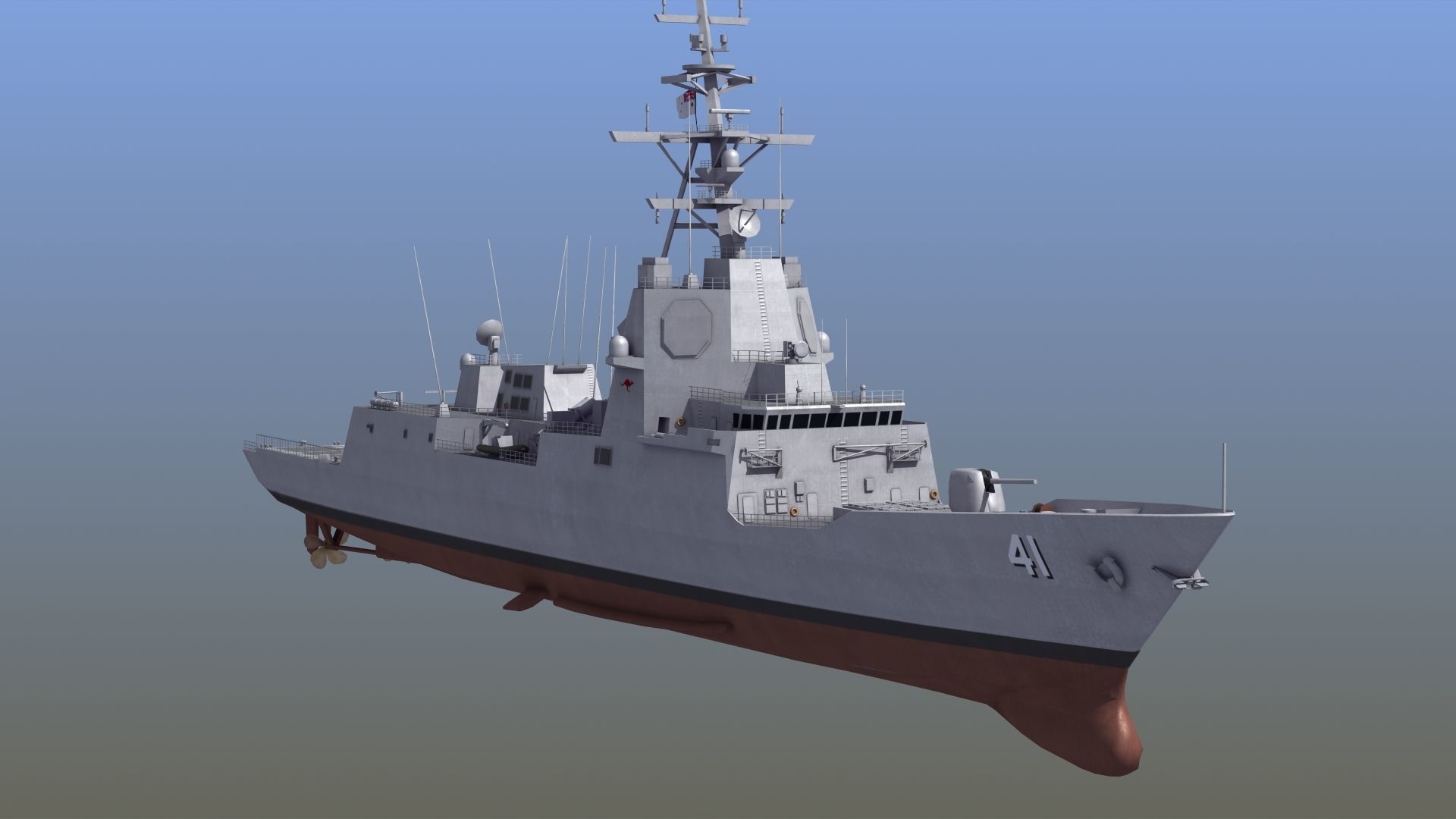 Hobart Class Destroyer D41 3D model_12