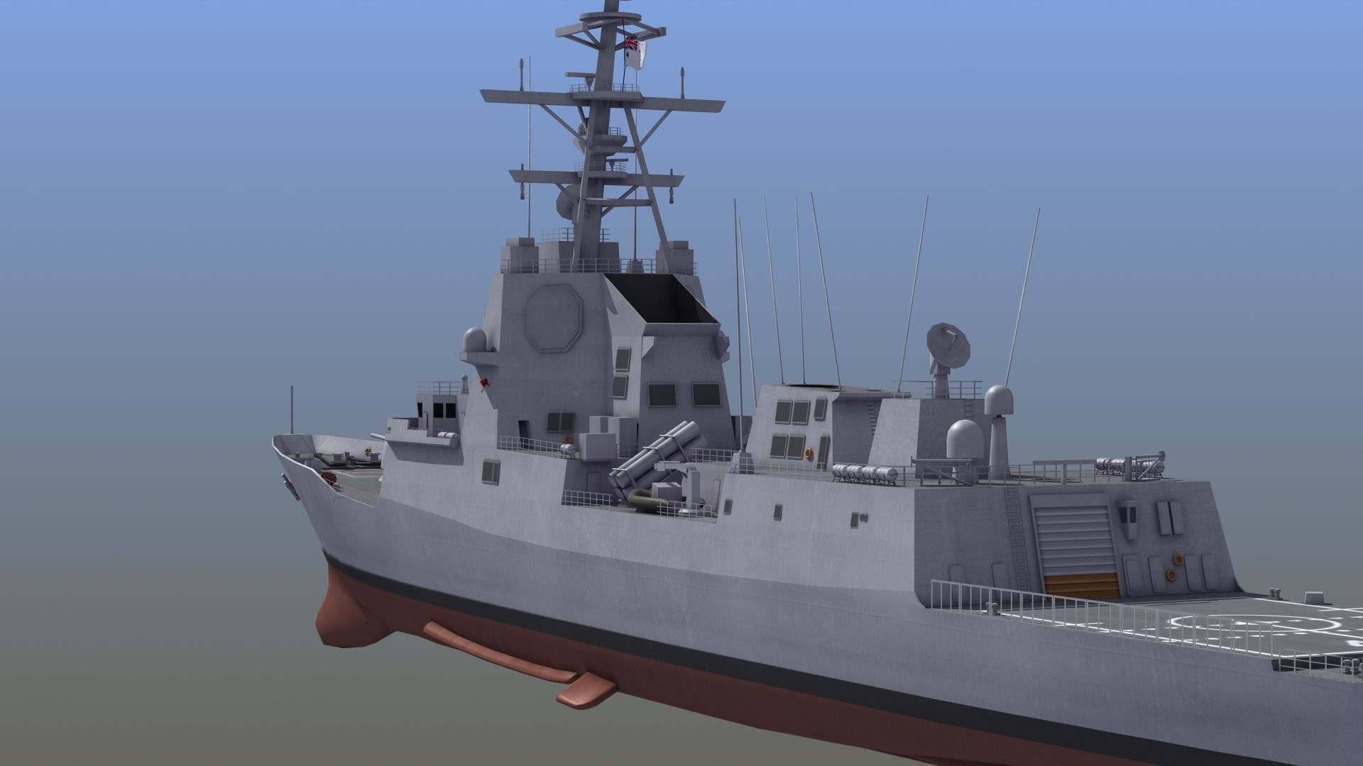 Hobart Class Destroyer D41 3D model_4