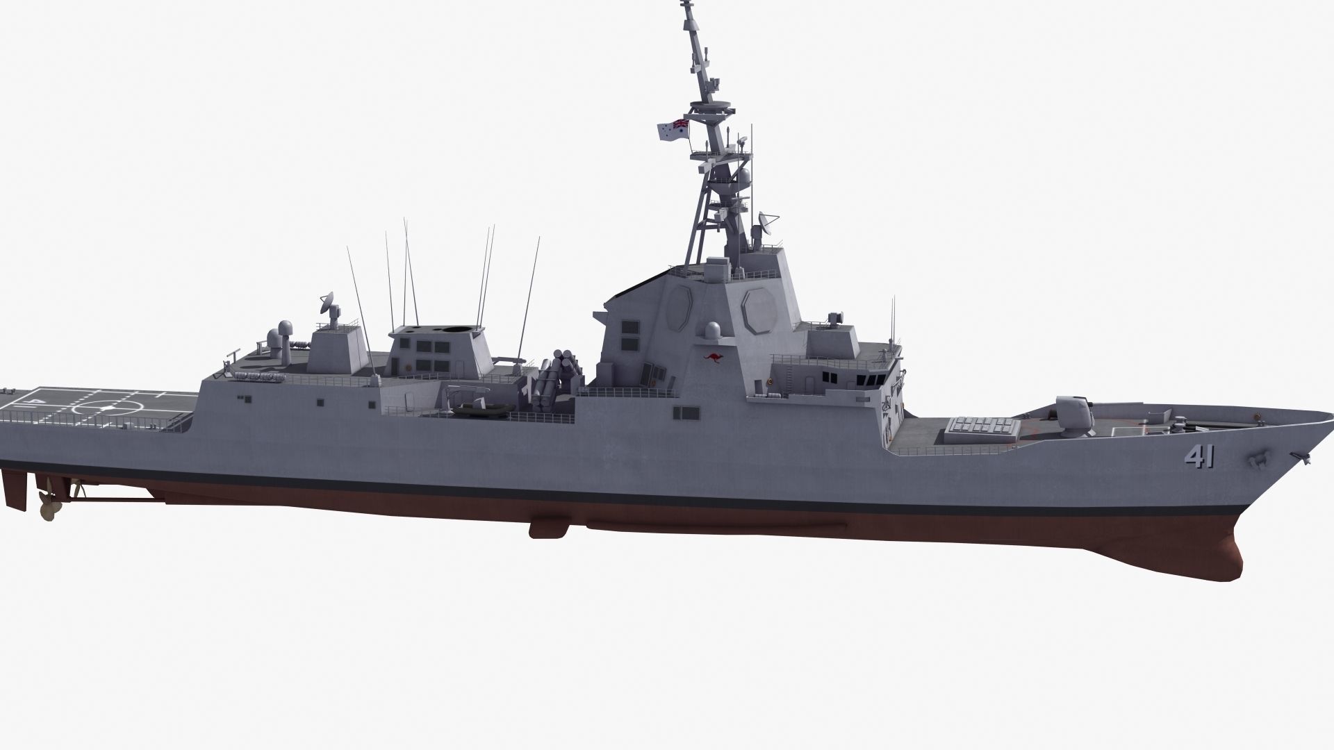 Hobart Class Destroyer D41 3D model_27