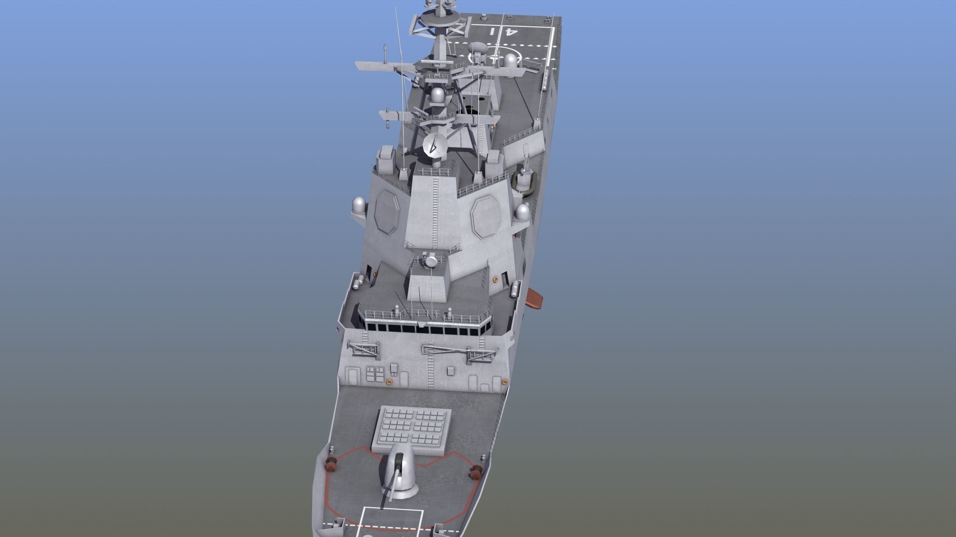 Hobart Class Destroyer D41 3D model_10
