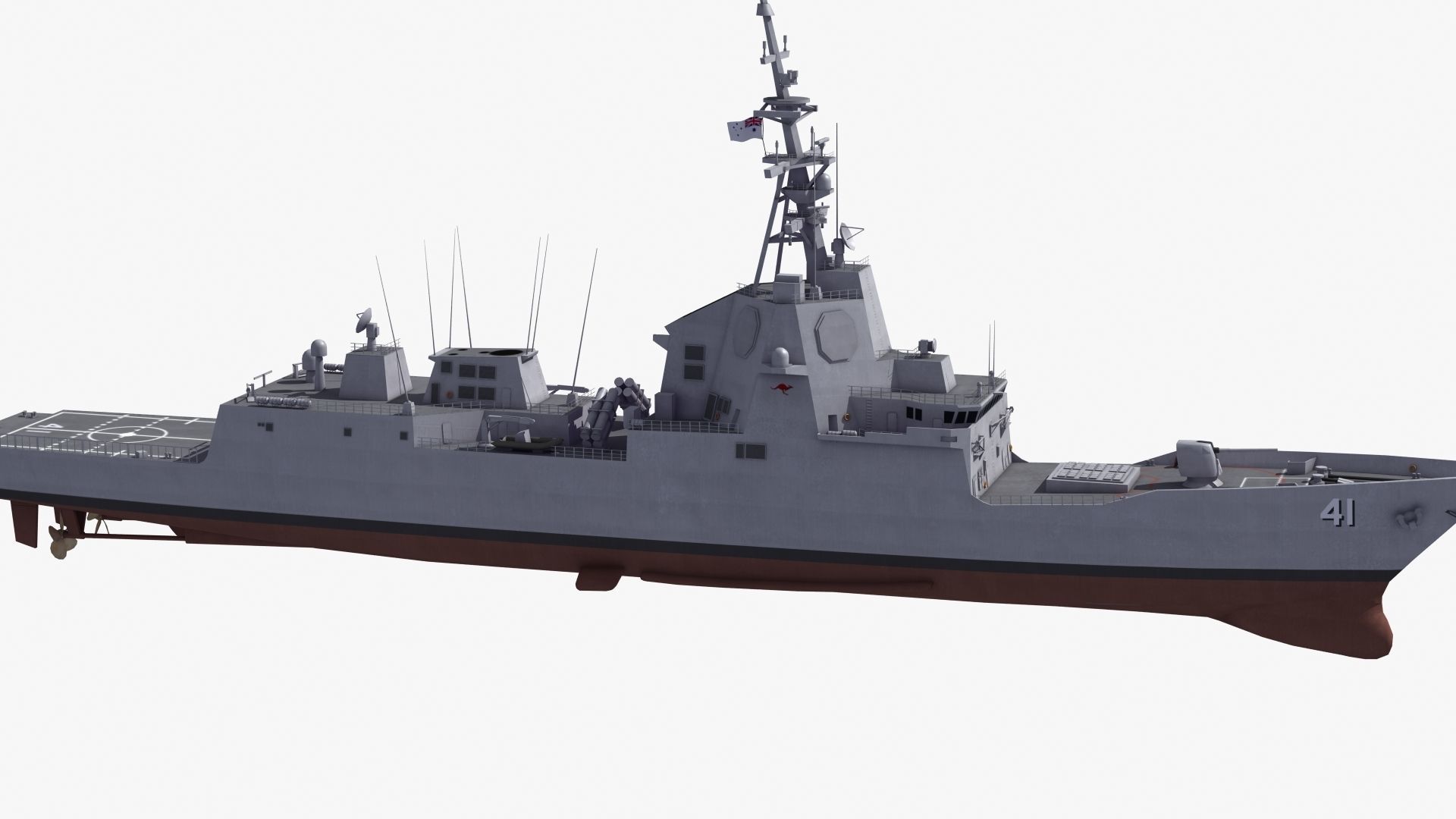 Hobart Class Destroyer D41 3D model_26