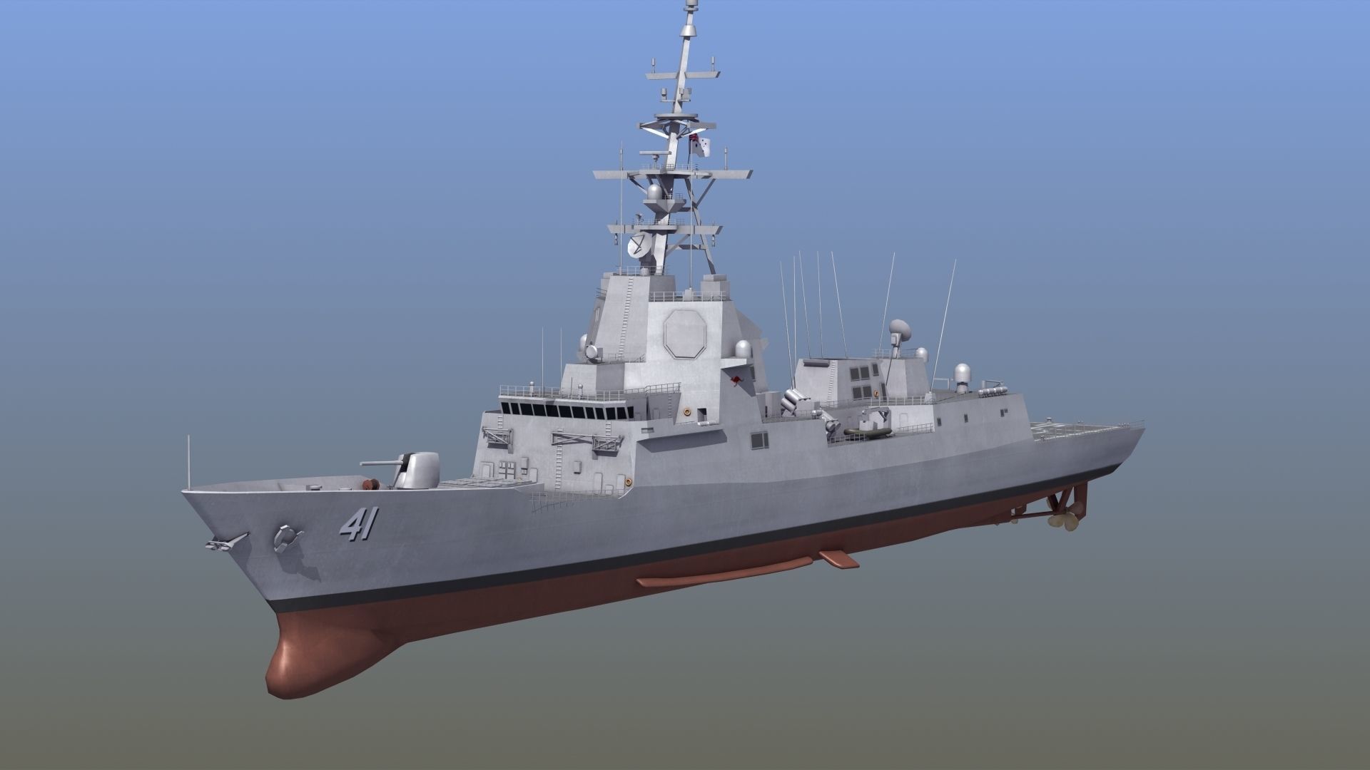 Hobart Class Destroyer D41 3D model_16
