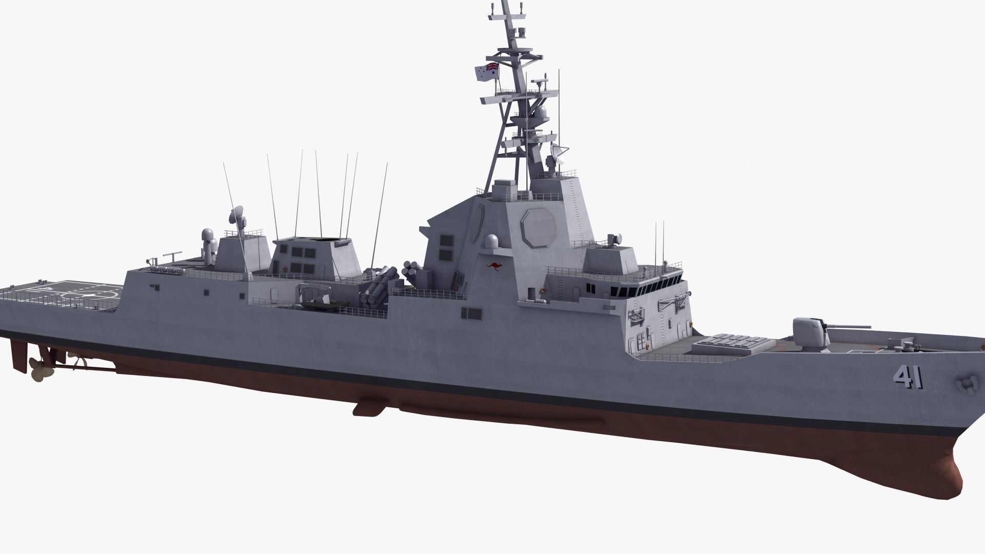 Hobart Class Destroyer D41 3D model_28