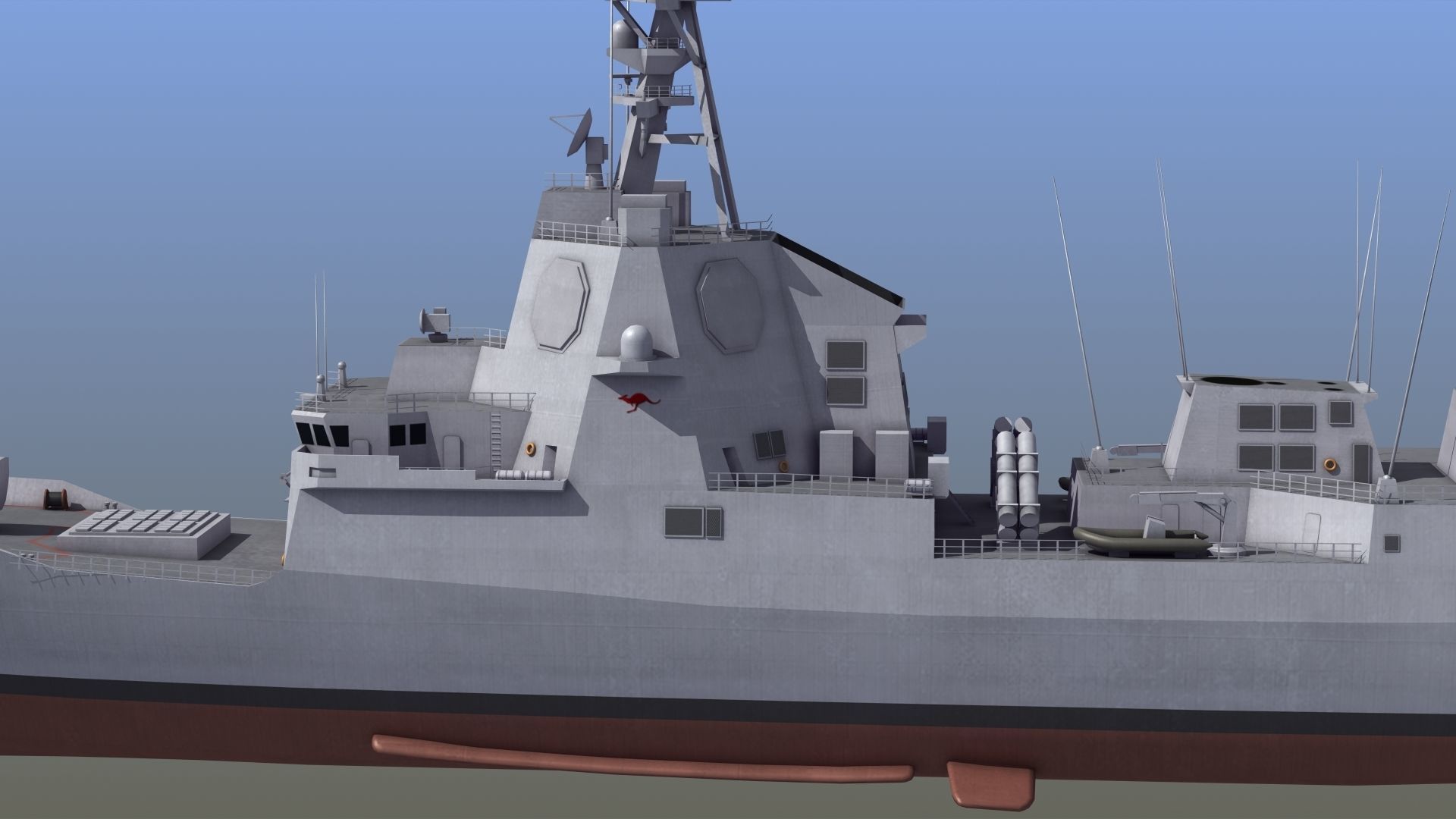 Hobart Class Destroyer D41 3D model_5
