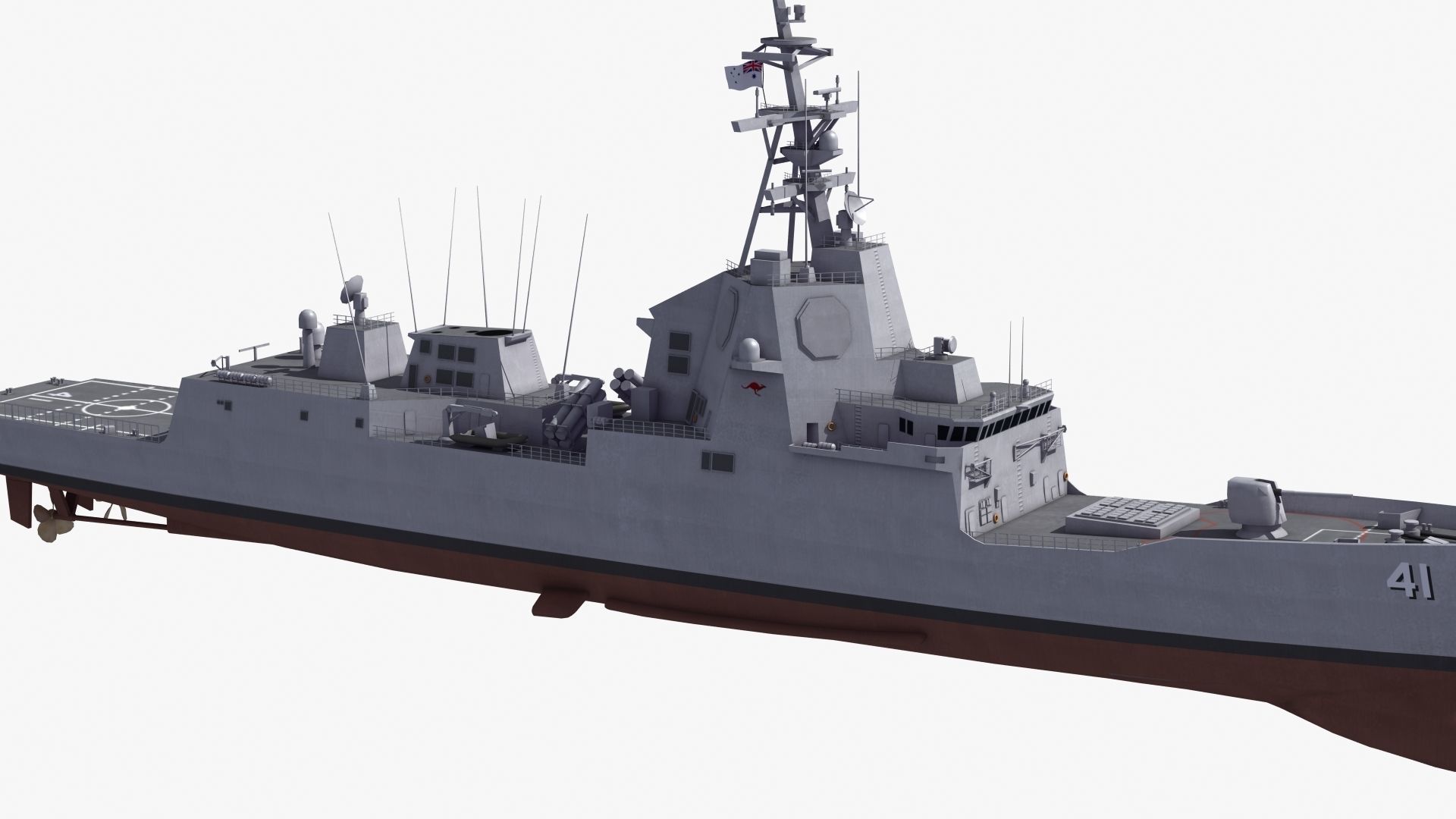 Hobart Class Destroyer D41 3D model_25