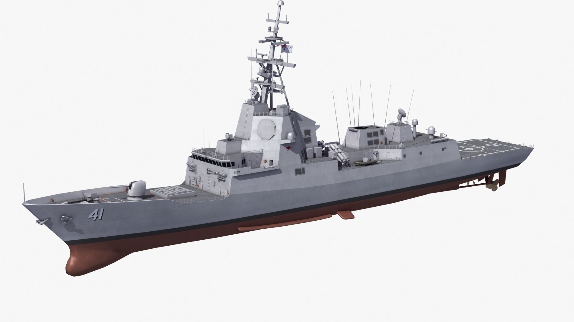 Hobart Class Destroyer D41 3D model_19