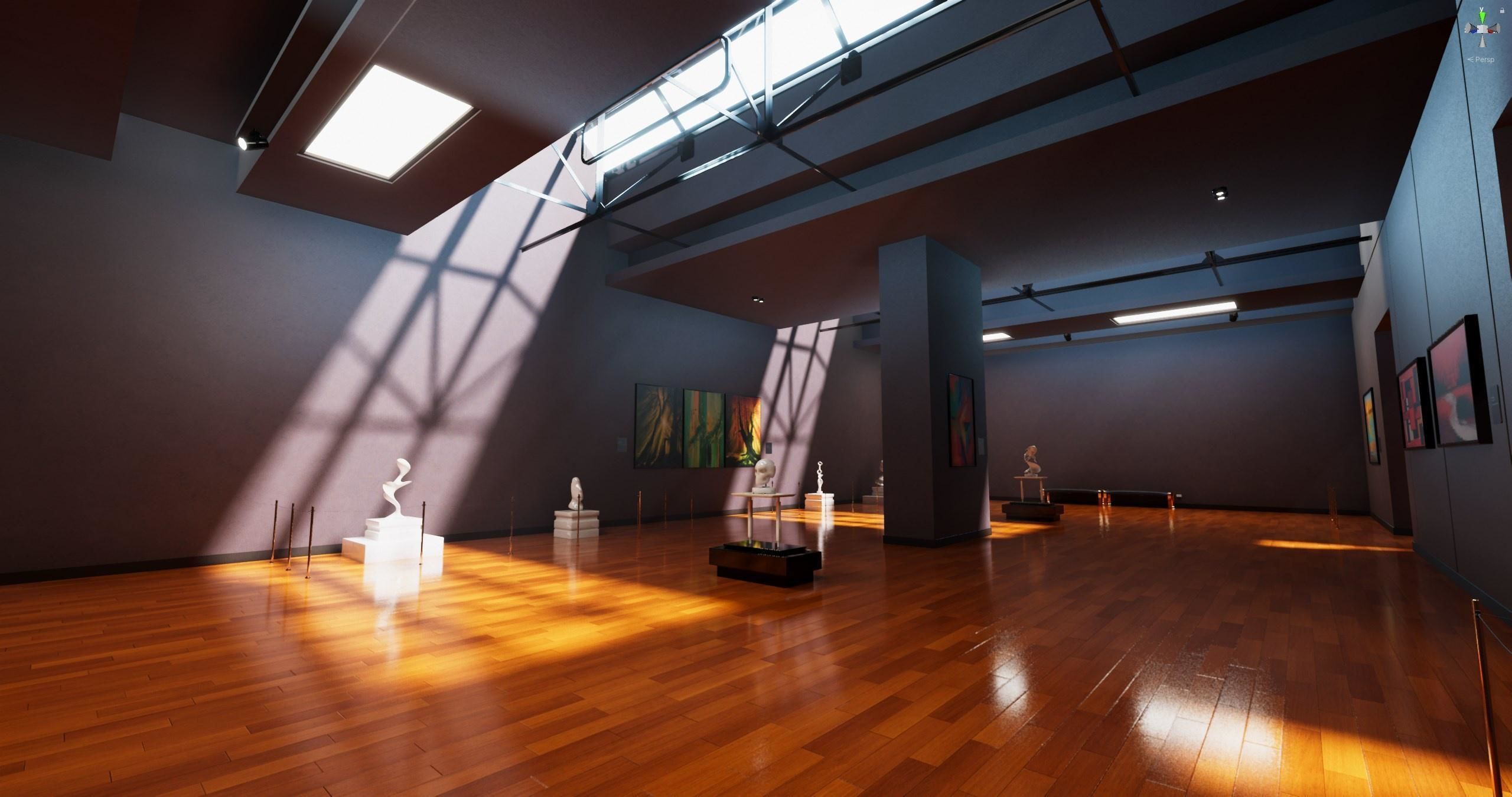 Art Gallery Showroom Unity asset Low-poly 3D model_3