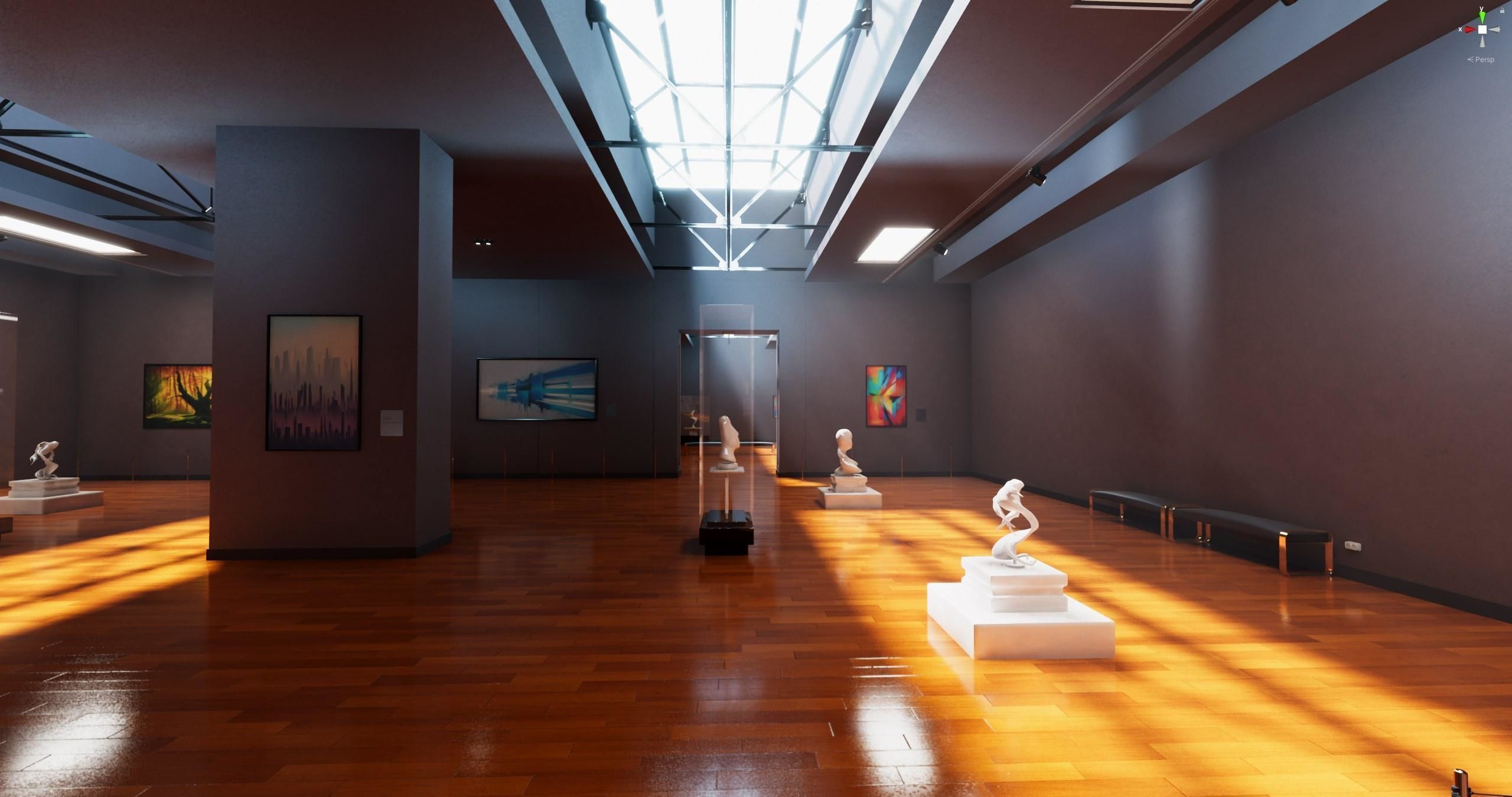 Art Gallery Showroom Unity asset Low-poly 3D model_4